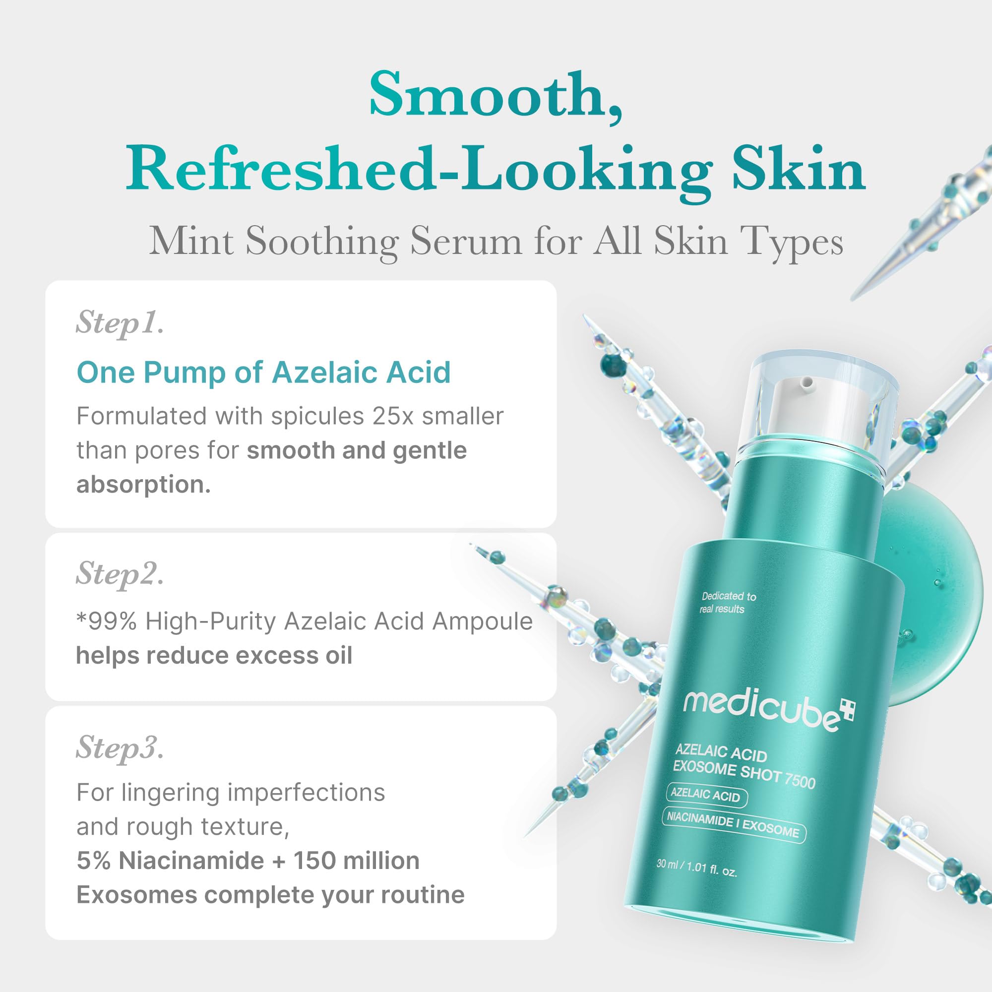 medicube Exosome Shot Azelaic Acid 7,500 PPM Spicule Facial Serum - medicube