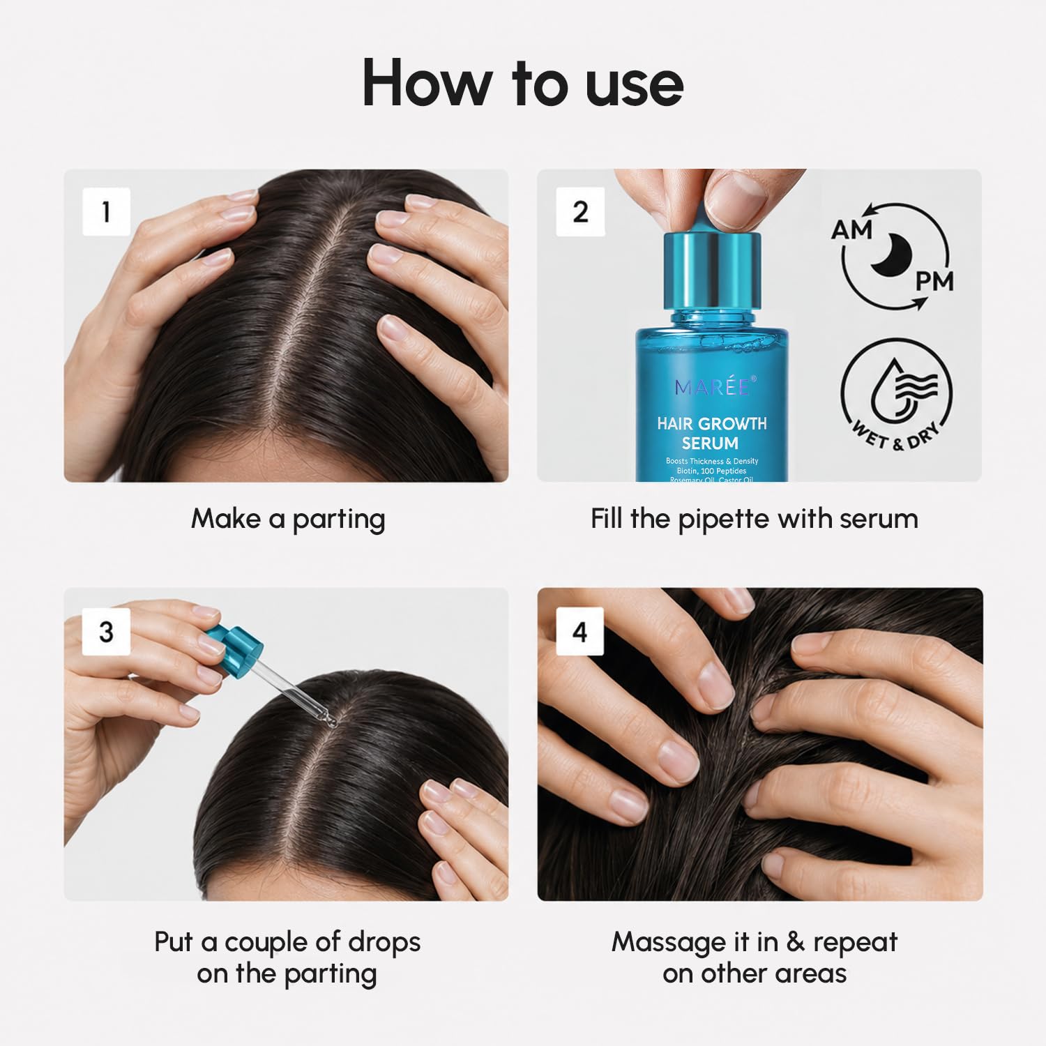 MAREE Hair Growth Serum - Caffeine Peptides Castor Rosemary Oil - MAREE Official Product View 8