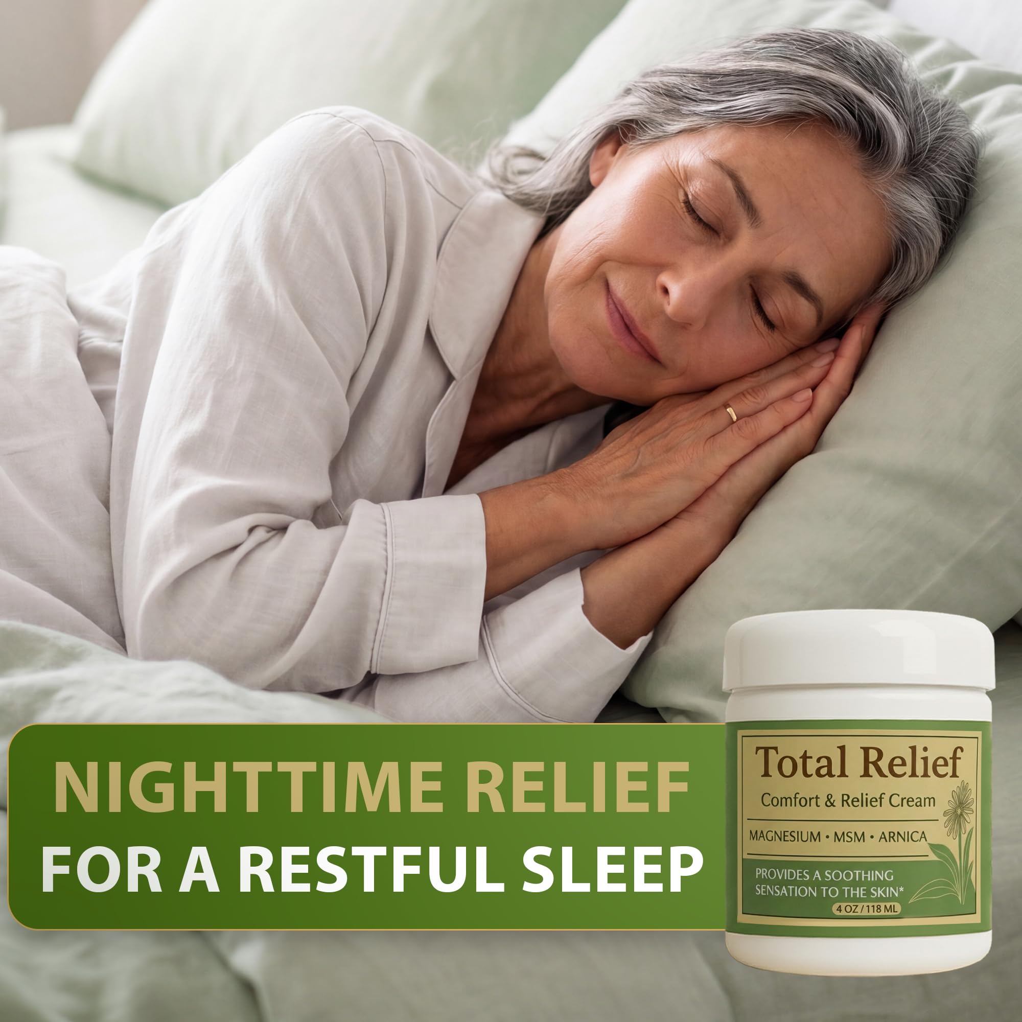 HiRelief Magnesium Cream for muscles, joints, and legs in a 4 oz skin moisturizer jar, smooth texture and creamy appearance