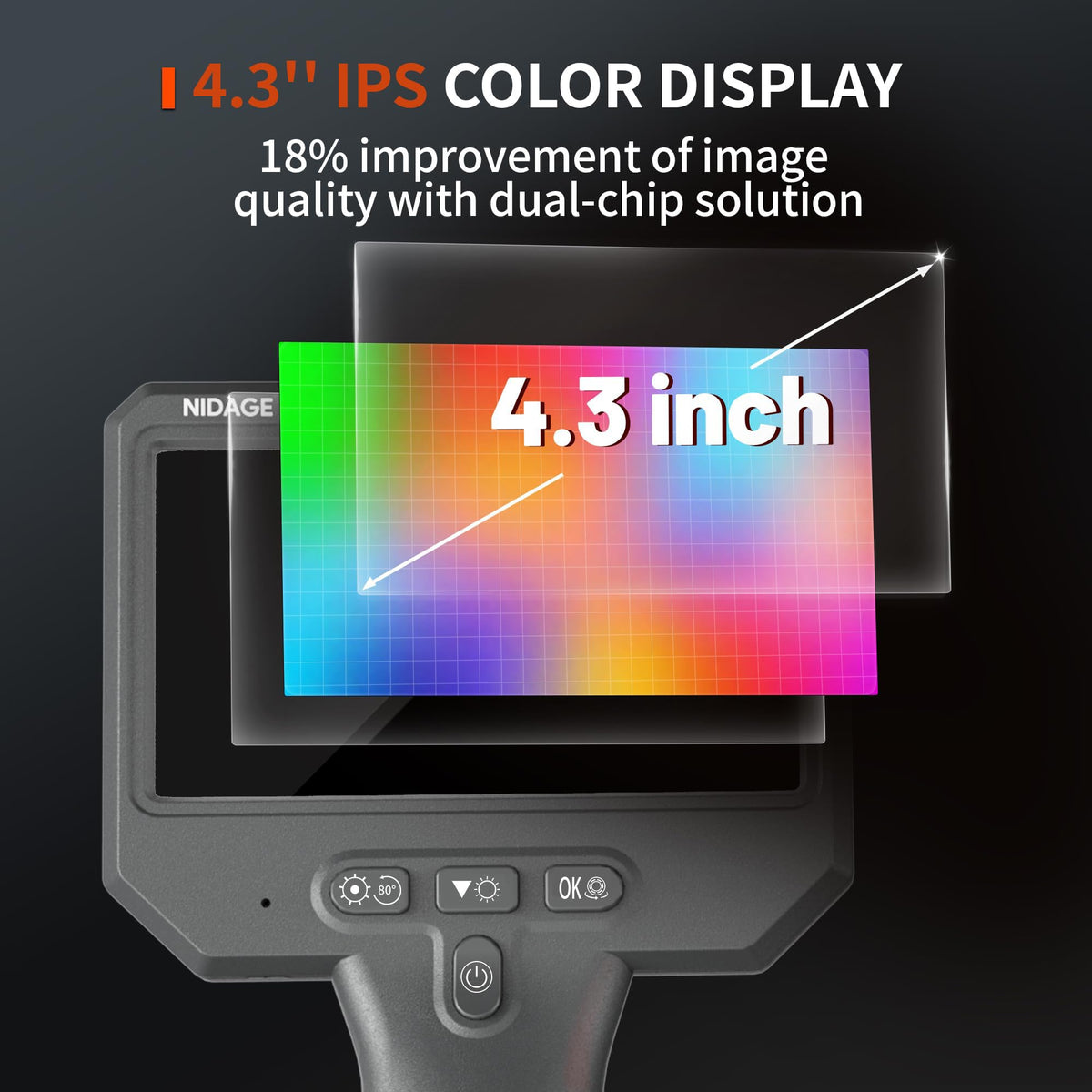Dual Lens Endoscope Camera with Light 1920P Industrial - NIDAGE Official Imagery - 5