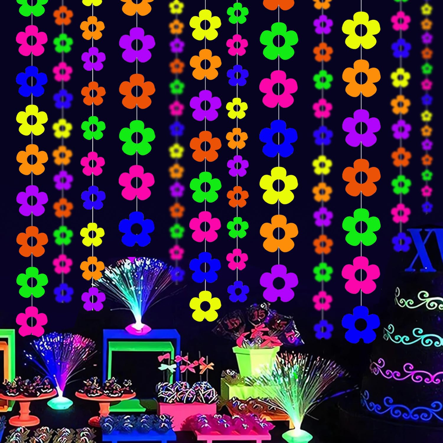 120feet Glow in The Dark Party Supplies Decoration Neon Garland - Product Imagery