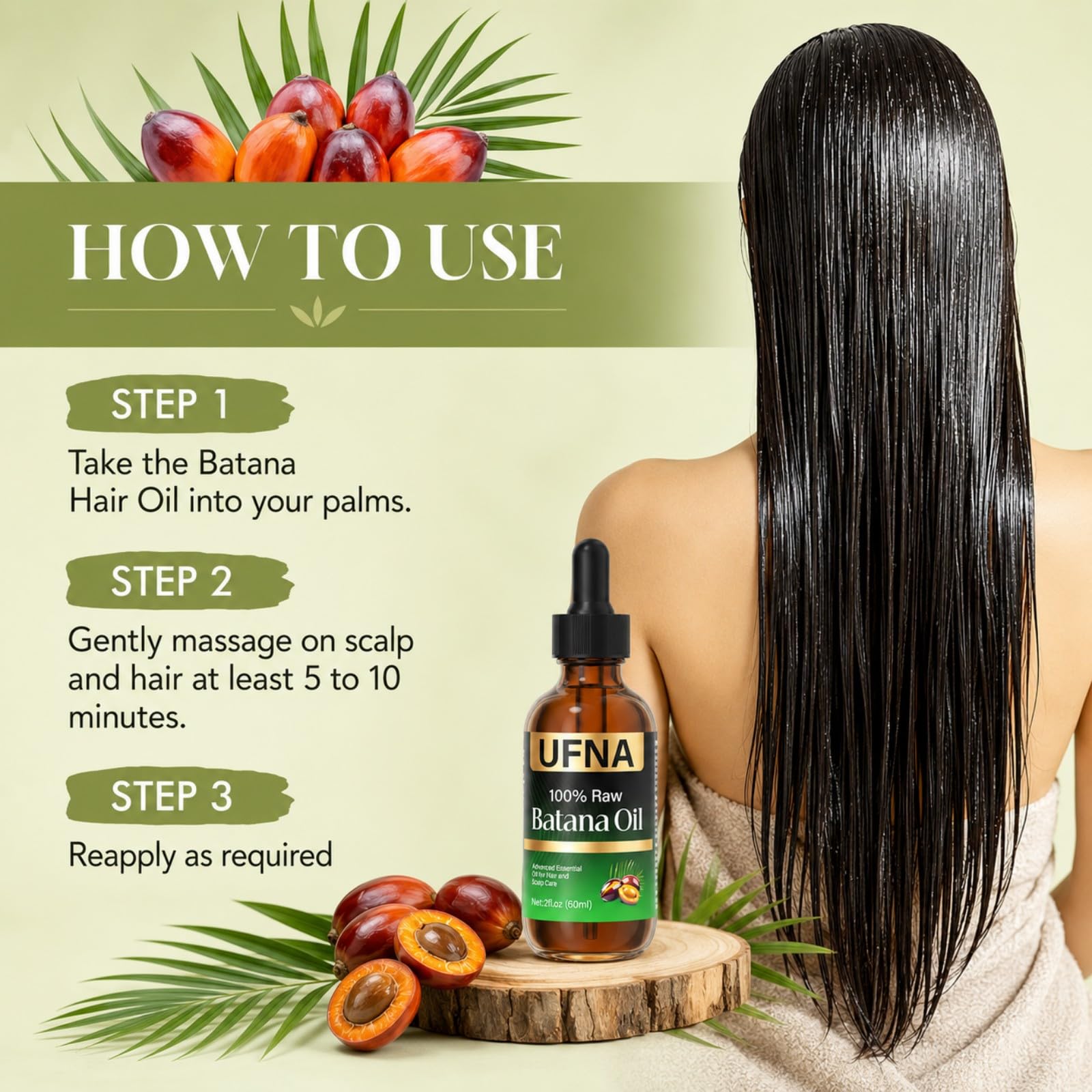 UFNA Batana Oil Hair Growth Serum - Traditional Honduran Formula for Thinn - UFNA Official Product View 6