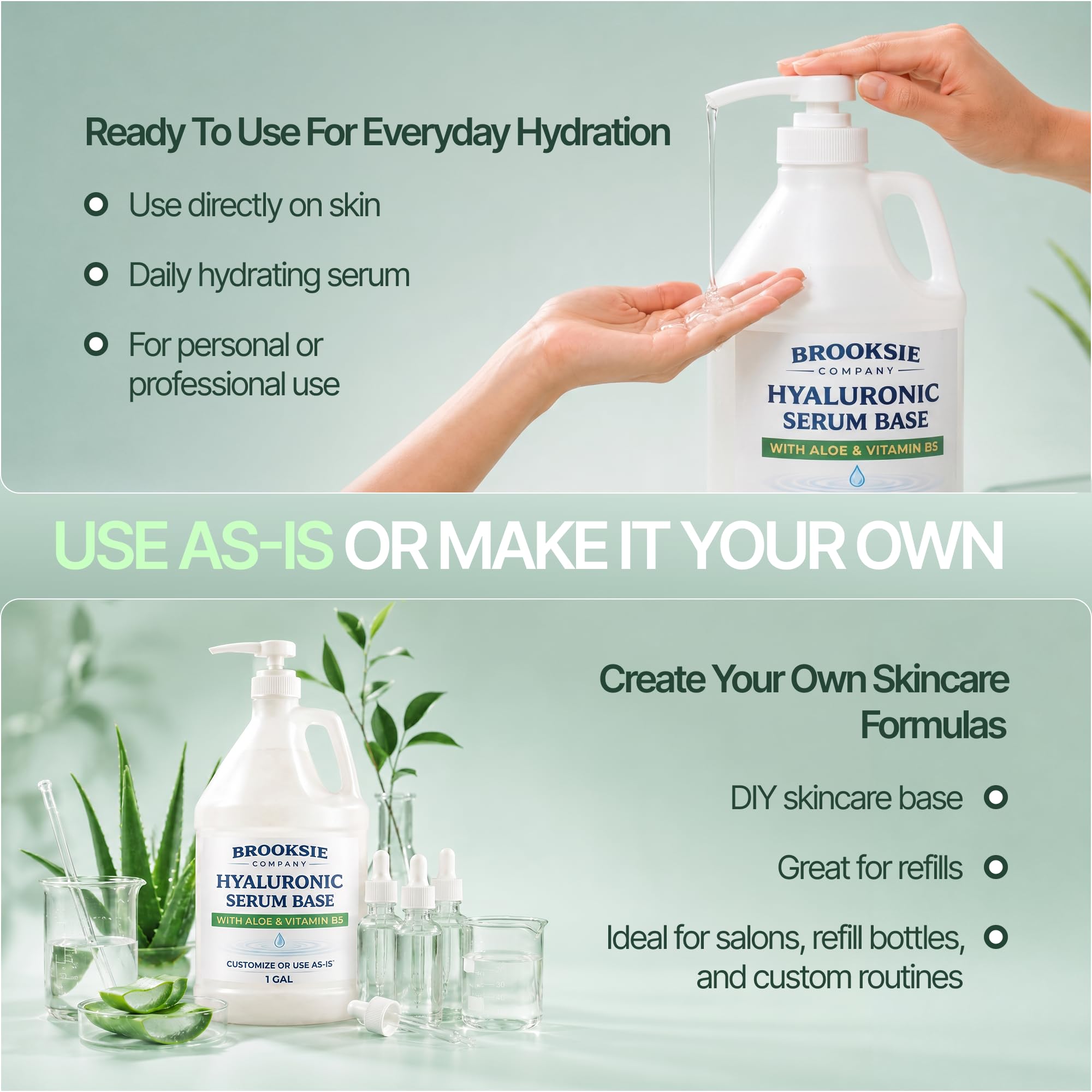 Hyaluronic Acid Serum 1 Gallon With Aloe and Vitamin B5 - Brooksie Naturals Official Imagery - 5