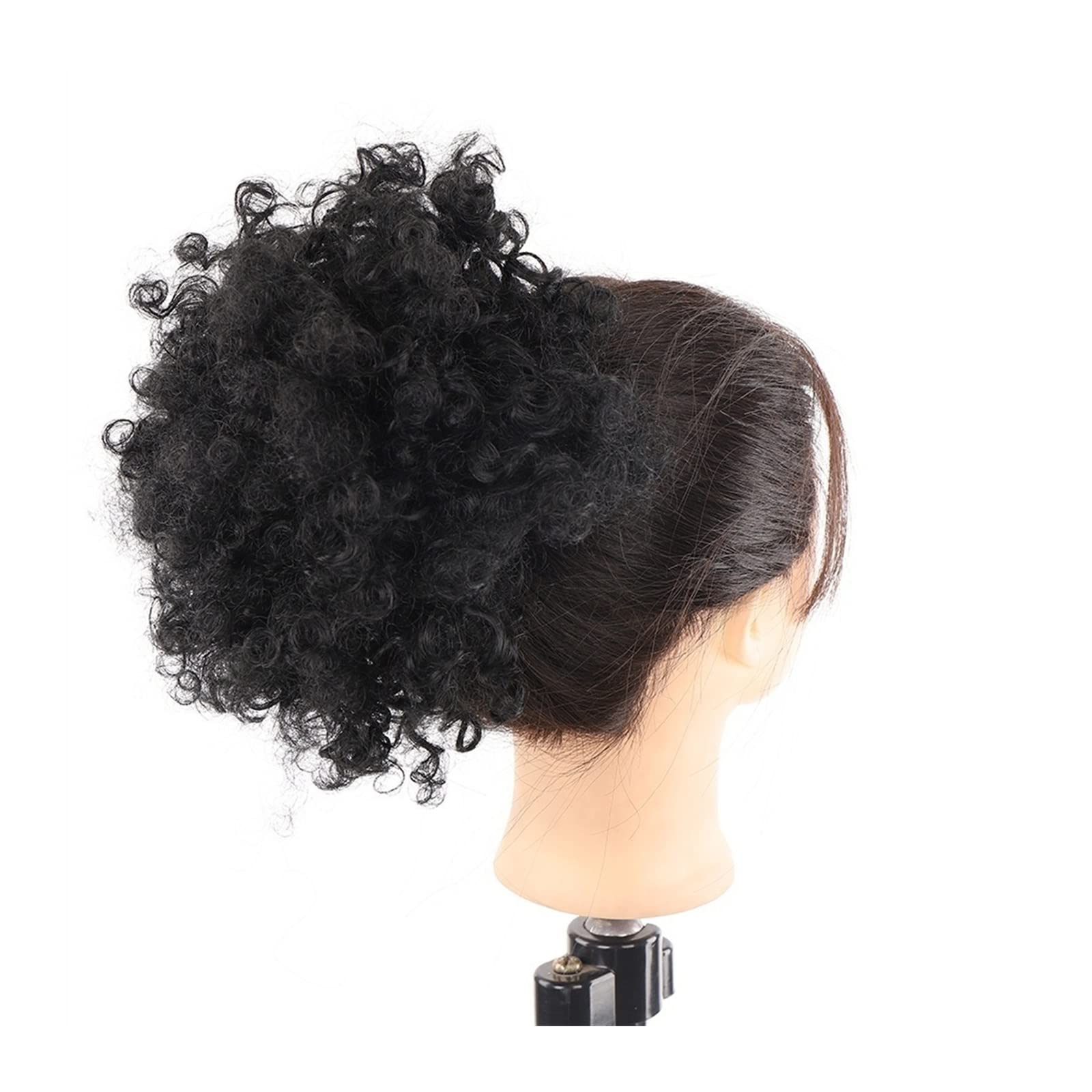 HASMI messy bun hair piece with synthetic afro kinky curly extension in color FB12-2, ideal for black women’s ponytail and hair buns.