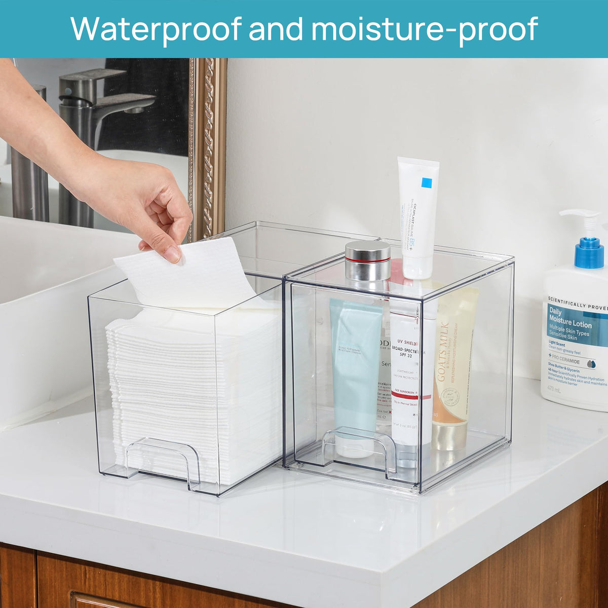 Vtopmart Clear Stackable Storage Drawers 4 Pack Tall Plastic - Vtopmart Official Imagery - 8