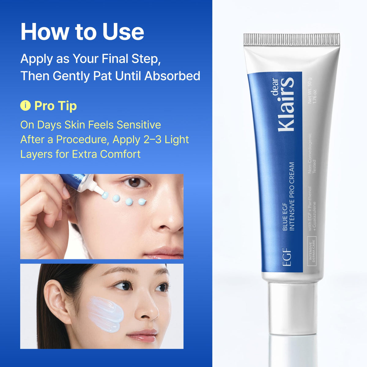 DearKlairs EGF Blue Intensive Pro Cream 50g 1 76 oz - DearKlairs Official Imagery - 7