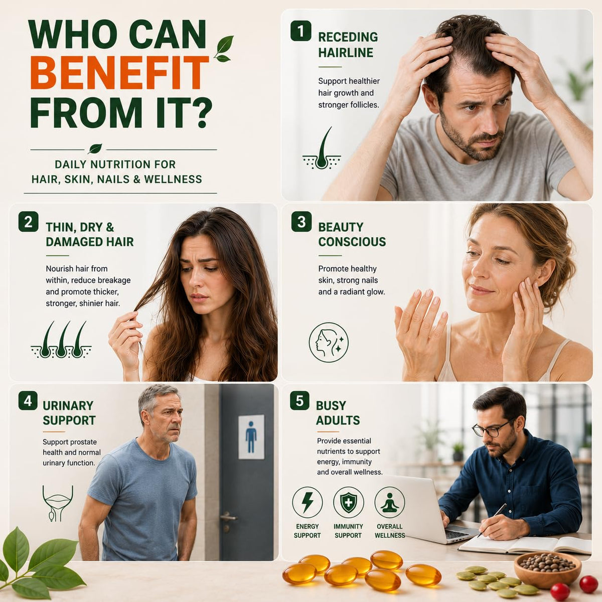 Cold Pressed Pumpkin Seed Oil with Saw Palmetto Capsules for - Dobeko Official Imagery - 7