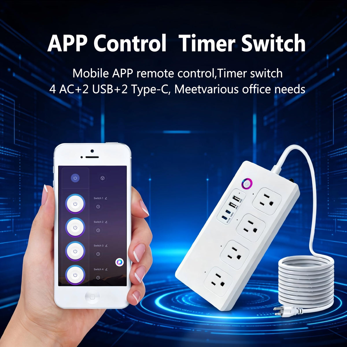 WiFi Smart Power Strip Surge Protector with PD 20W USB C - DIBOKAYSHI Official Imagery - 4