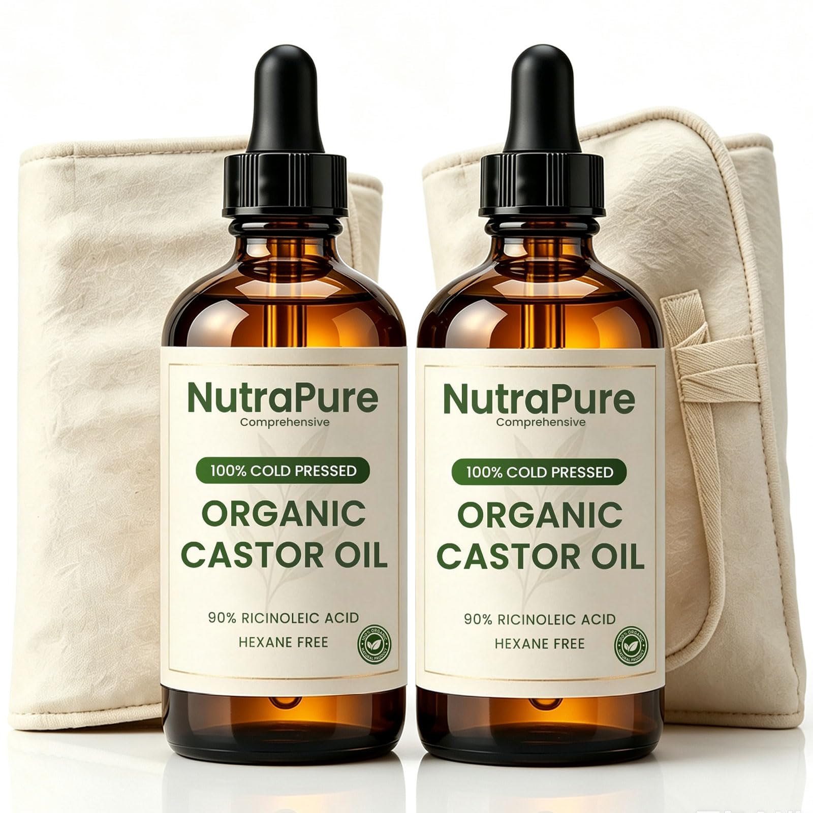 Castor Oil Organic Castor Oil Detox Kit Castor Oil Pack Wrap - Nutrapure Comprehensive Official Imagery - 8