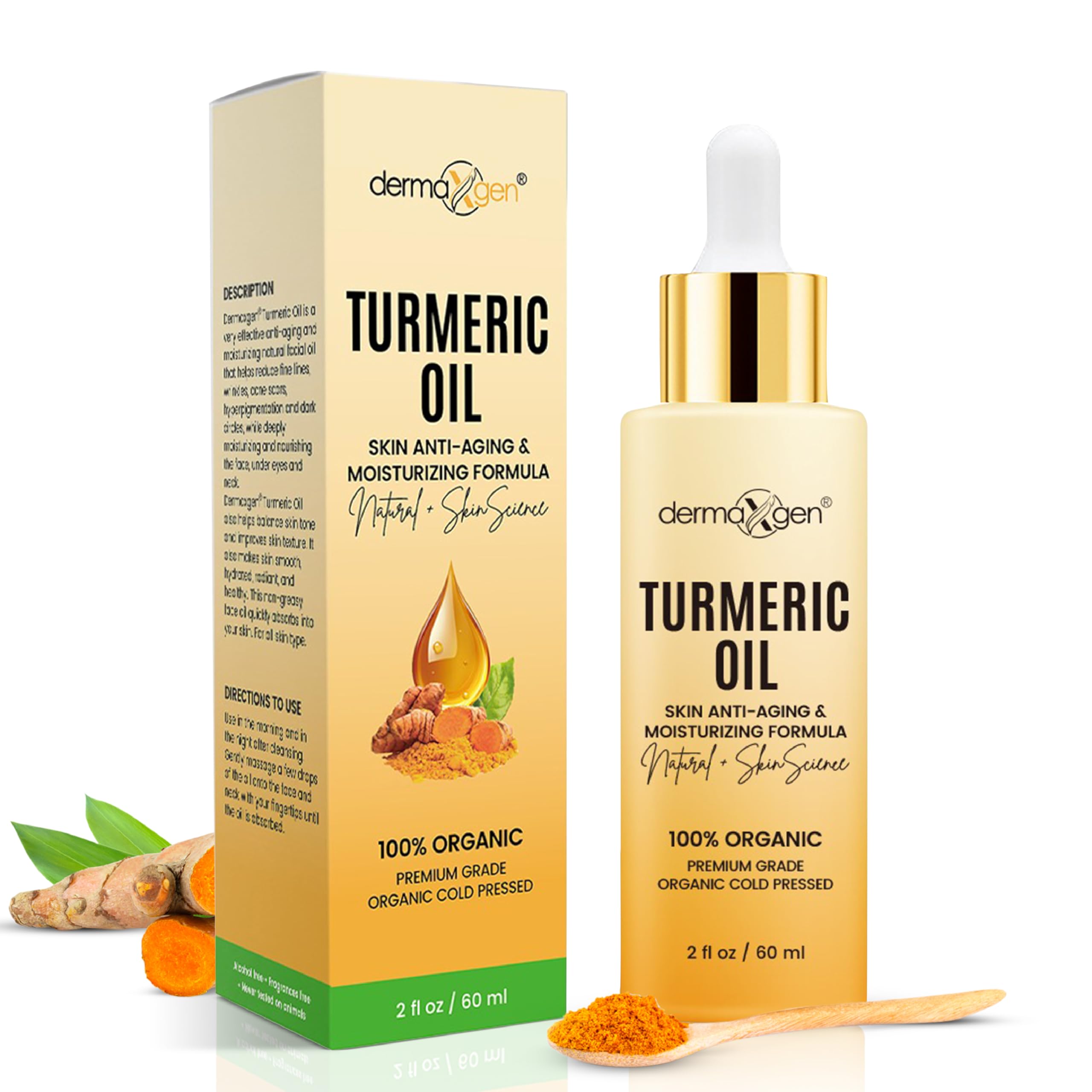 Organic Turmeric Oil for Skin Lightening – Turmeric Face Oil for - Product Imagery