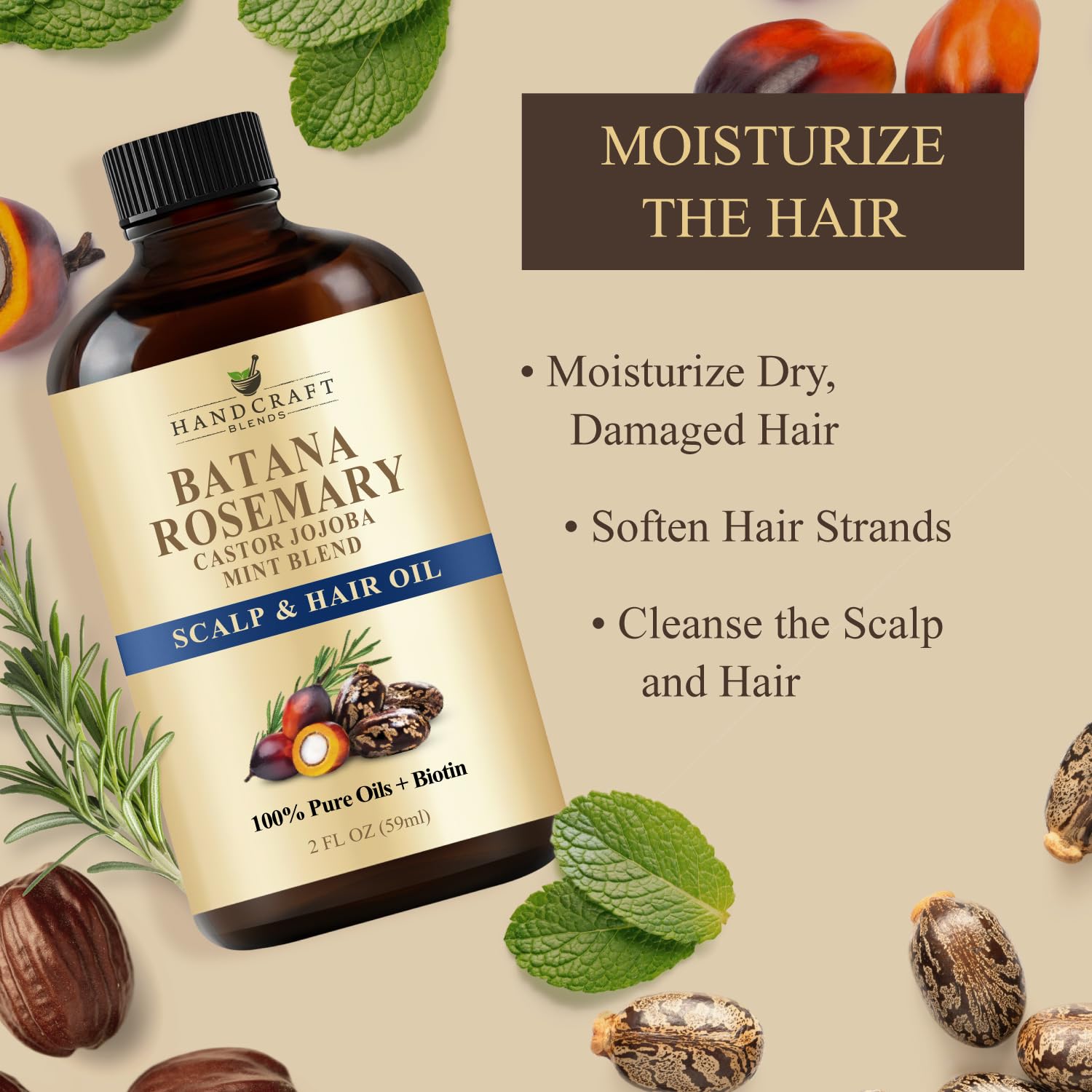Handcraft Blends Batana & Rosemary Hair Oil – 2 Fl Oz – Scalp Treatment & - Handcraft Blends Official Product View 6