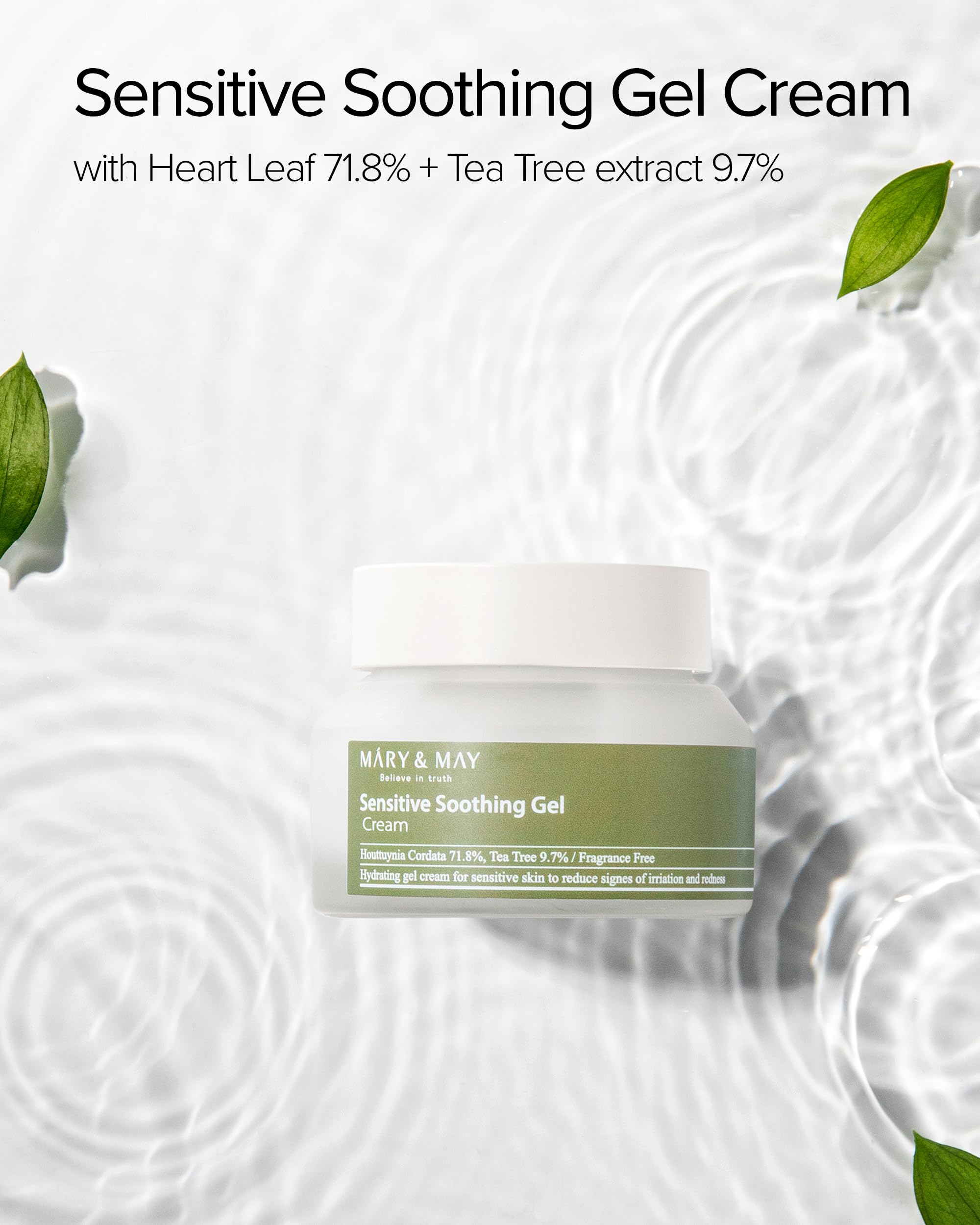 Mary&amp;May Heartleaf Tea Tree Cooling Gel Cream, 2.46 oz - Mary&amp;May