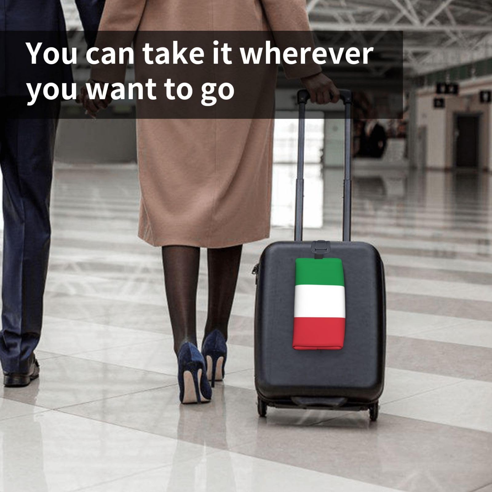 SXZVVBN Italian flag large capacity travel toiletry bag made of durable Oxford cloth, ideal for cosmetics and makeup organization.