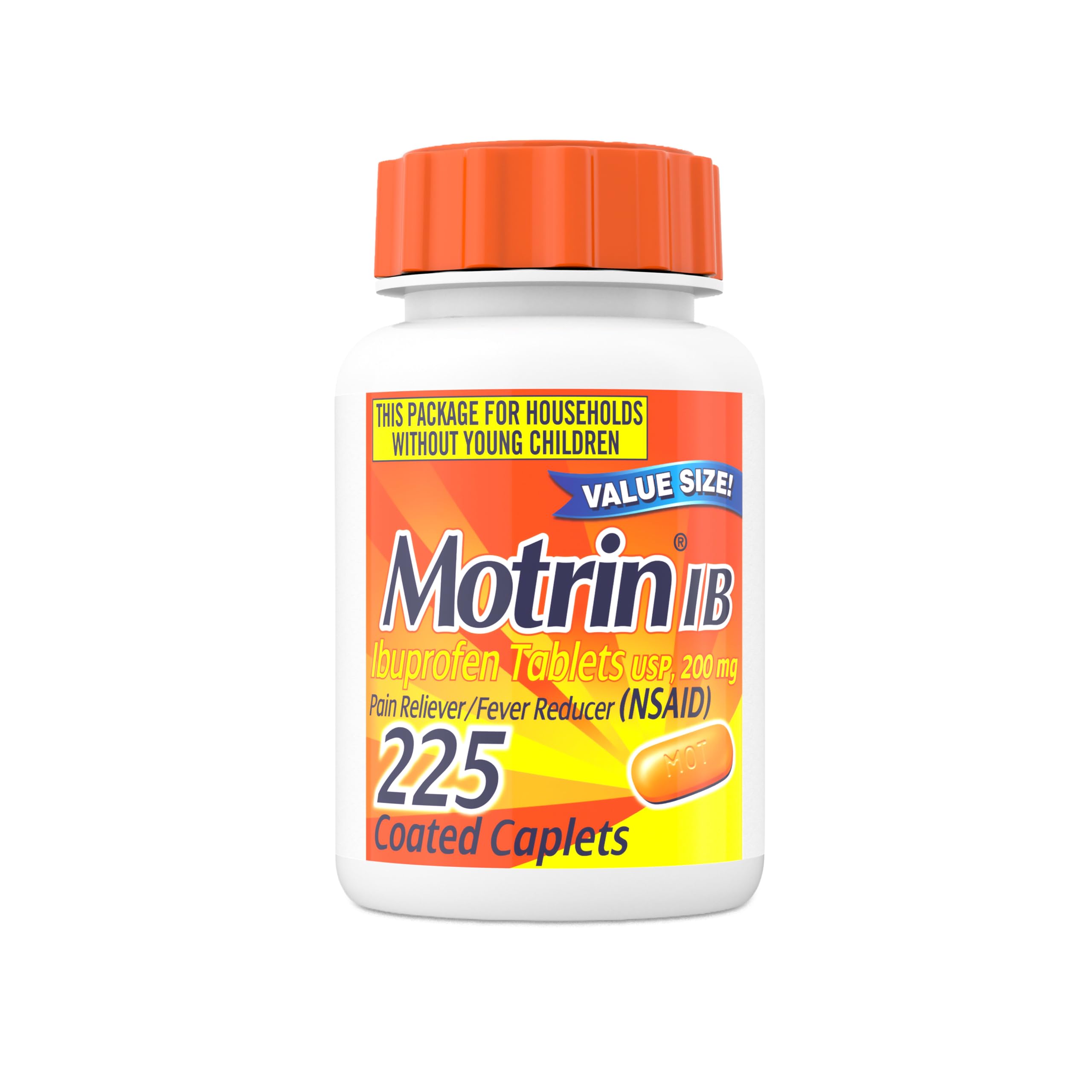 Motrin IB Ibuprofen 200mg Pain Reliever 225 Tablets
