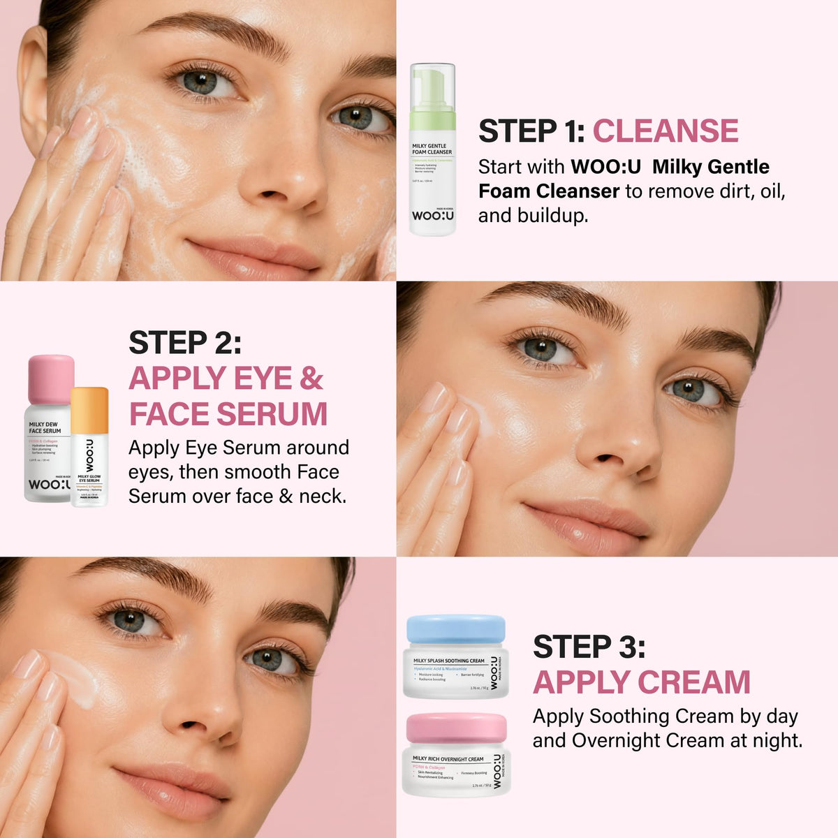 WOO U Korean Skin Care PDRN Collagen Milky Serum Glass Dewy - WOO:U Official Imagery - 6