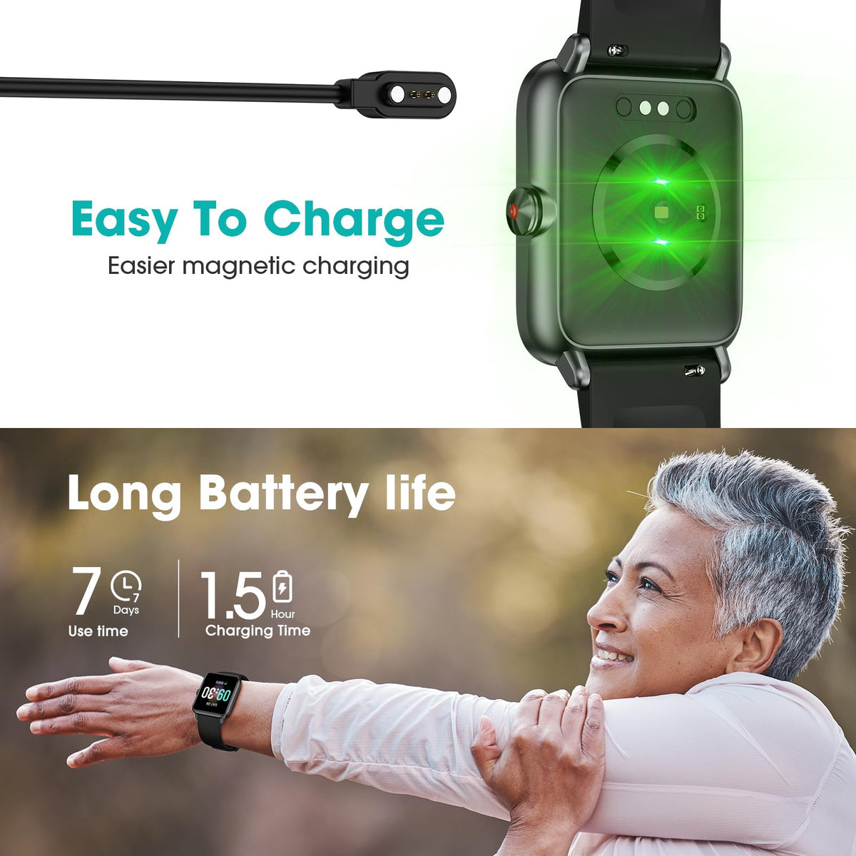 Pedometer Watch Senior Friendly No App No Phone Required - Pautios Official Imagery - 7