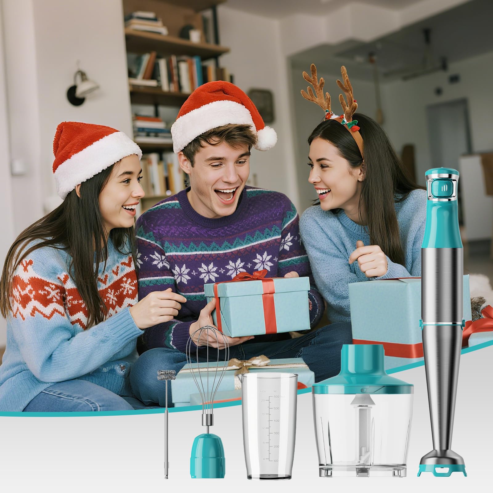 Turelar Immersion Blender Handheld 5 in 1 Hand Blender Set 1100W by turelar - Angle View 2
