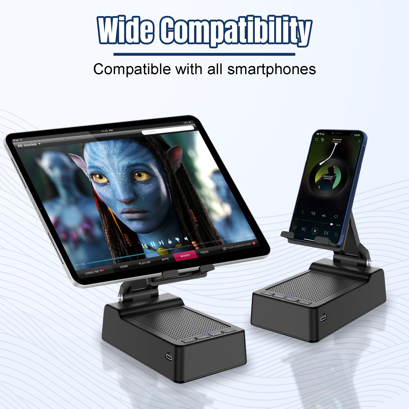 Mahensy Gifts for Men,Cell Phone Stand with Wireless Bluetooth Sp by Mahensy - Angle View 3