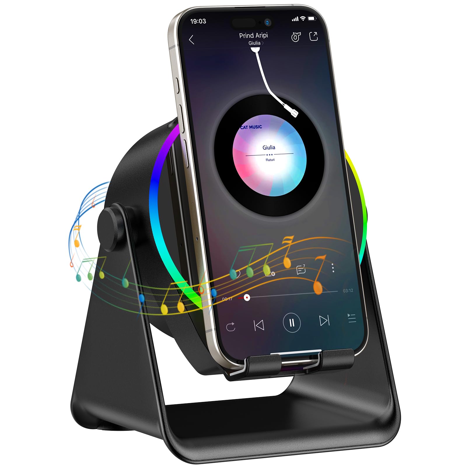 TARKARI Wireless Induction Speaker, 5 in 1 Bluetooth Speaker, 360° Rot - View 1