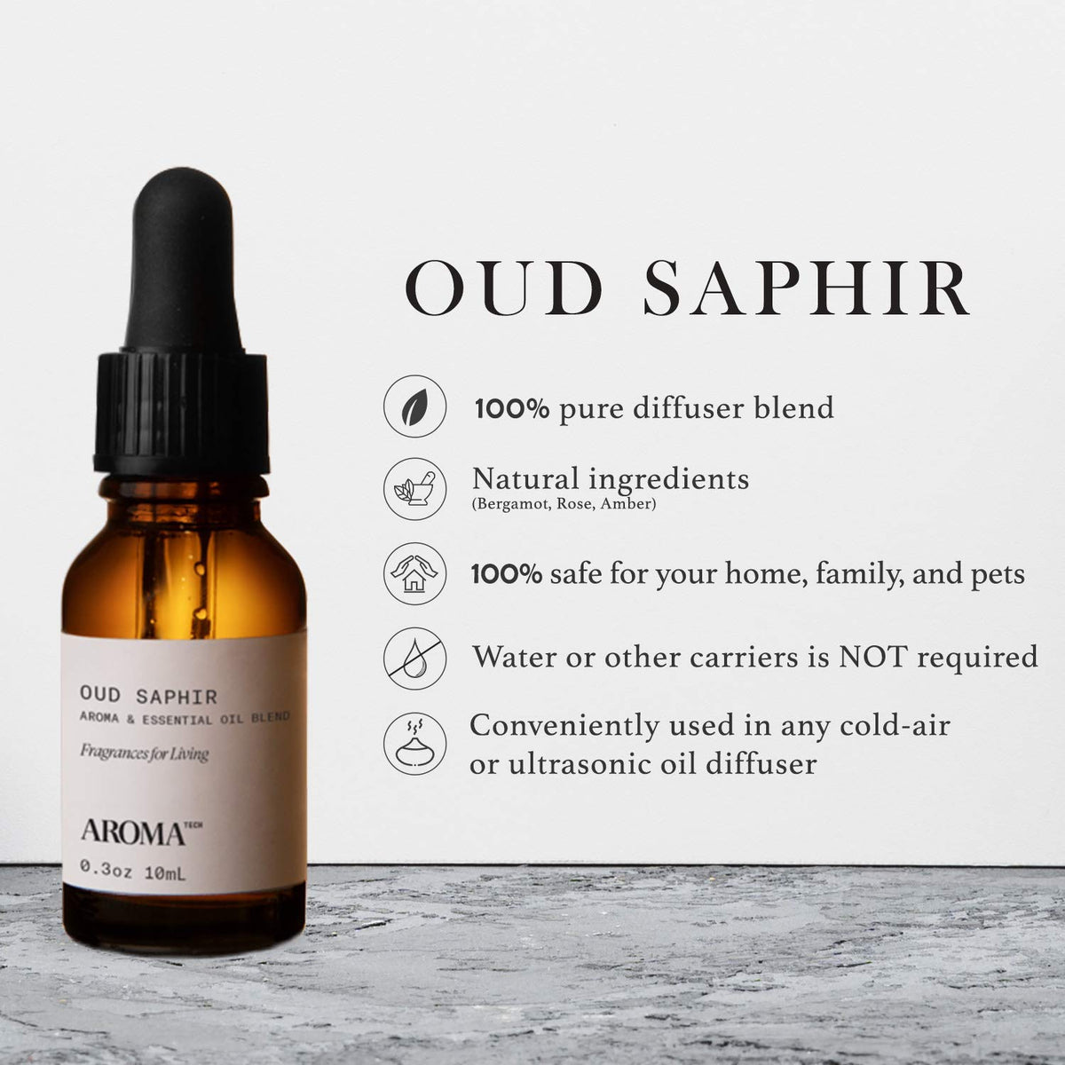Aromatech Oud Saphir Aroma Essential Oil Blend Luxury Hotel - AromaTech Official Imagery - 3