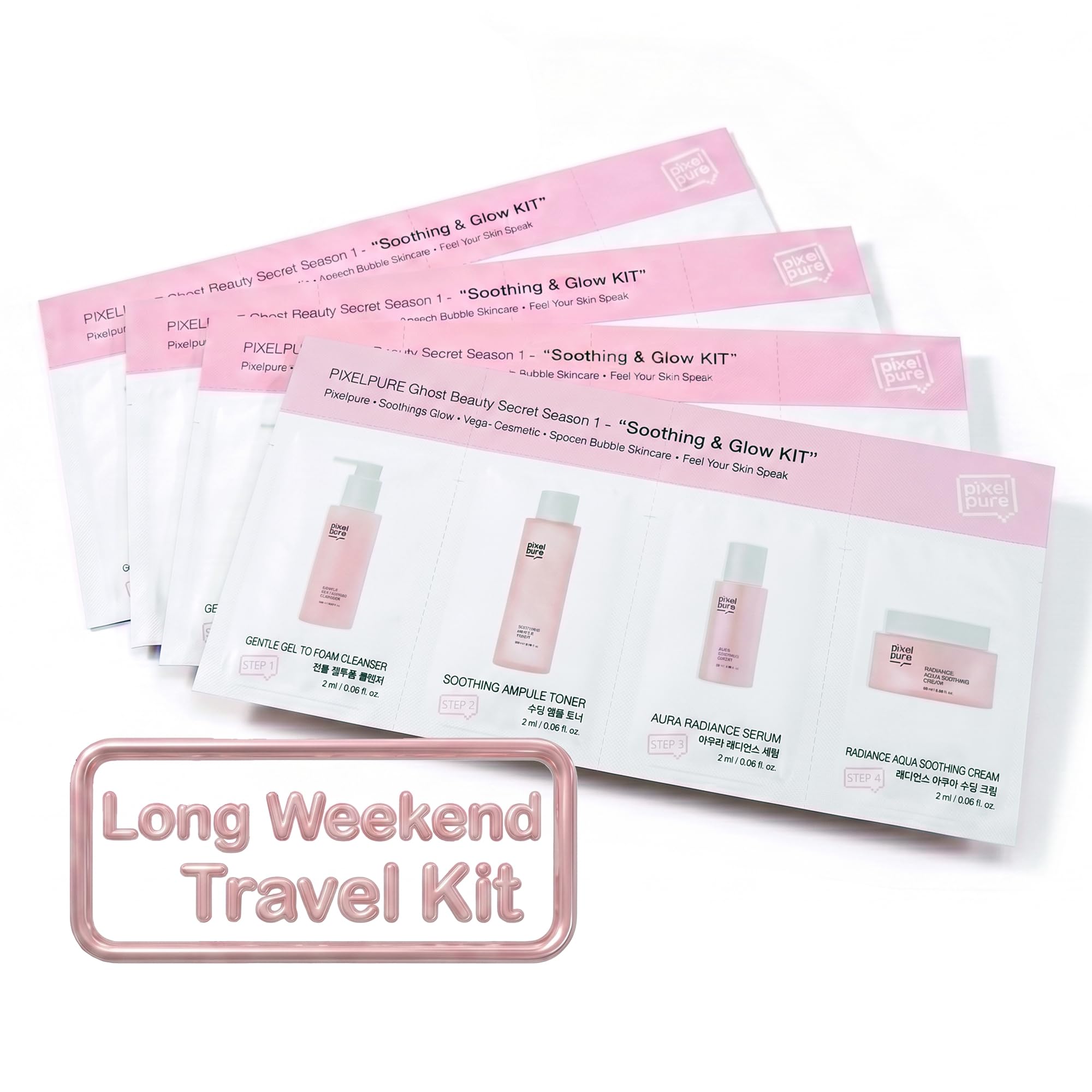 Longweekend Skincare Trial Kit - 4-Day Supply Complete Travel - Product Imagery