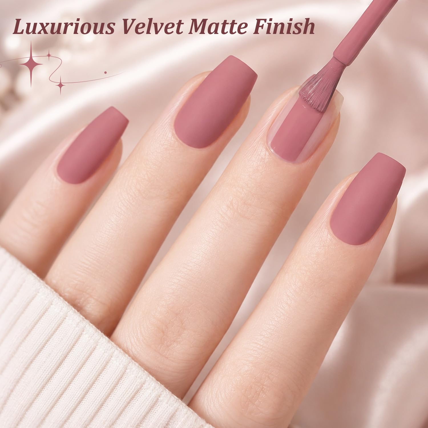OpenLive Dusty Rose matte nail polish in 16.5ml bottle, quick-drying formula with large volume for long-lasting wear.