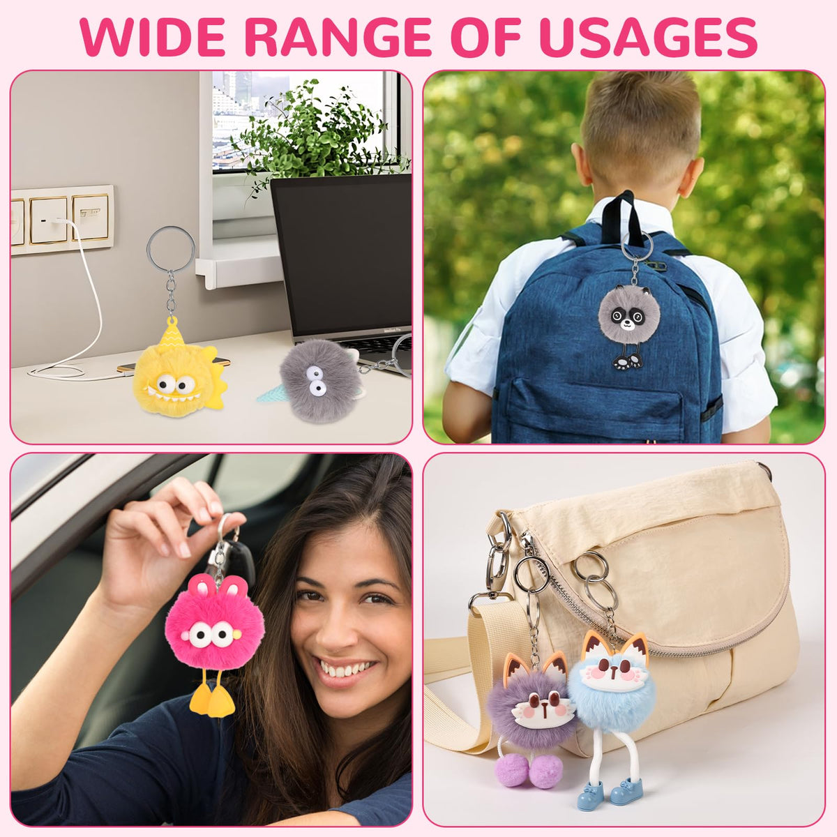 LiYiQ 30 Pcs Cute Plush Keychains Kawaii Keychain Bulk for - LiYiQ Official Imagery - 7