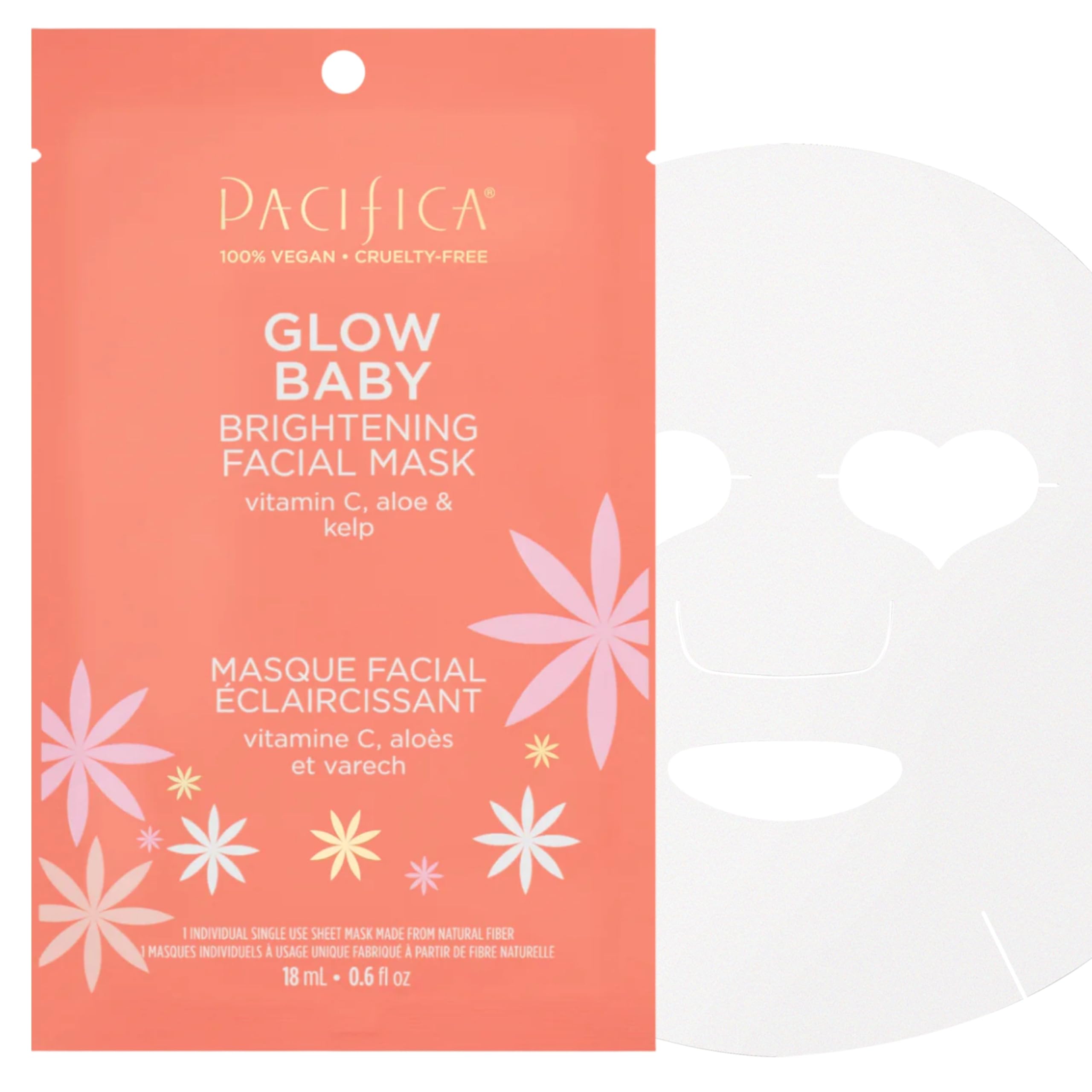 Pacifica Sheet Face Mask - Glow Baby Brightening Facial Mask - Product Imagery