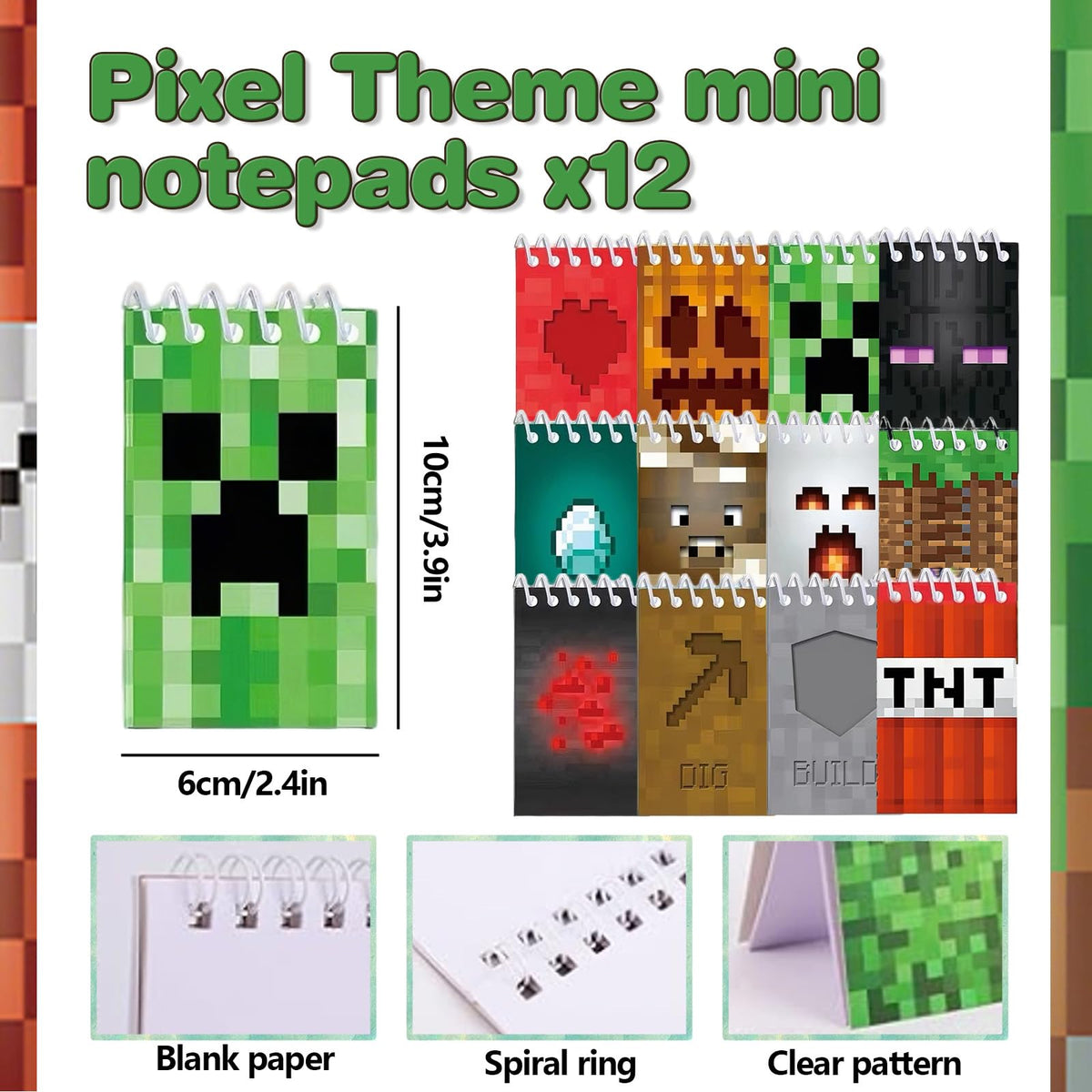 120 PCS Party Favors for Pixel Theme Birthday Party Supplies - Youkali Official Imagery - 7