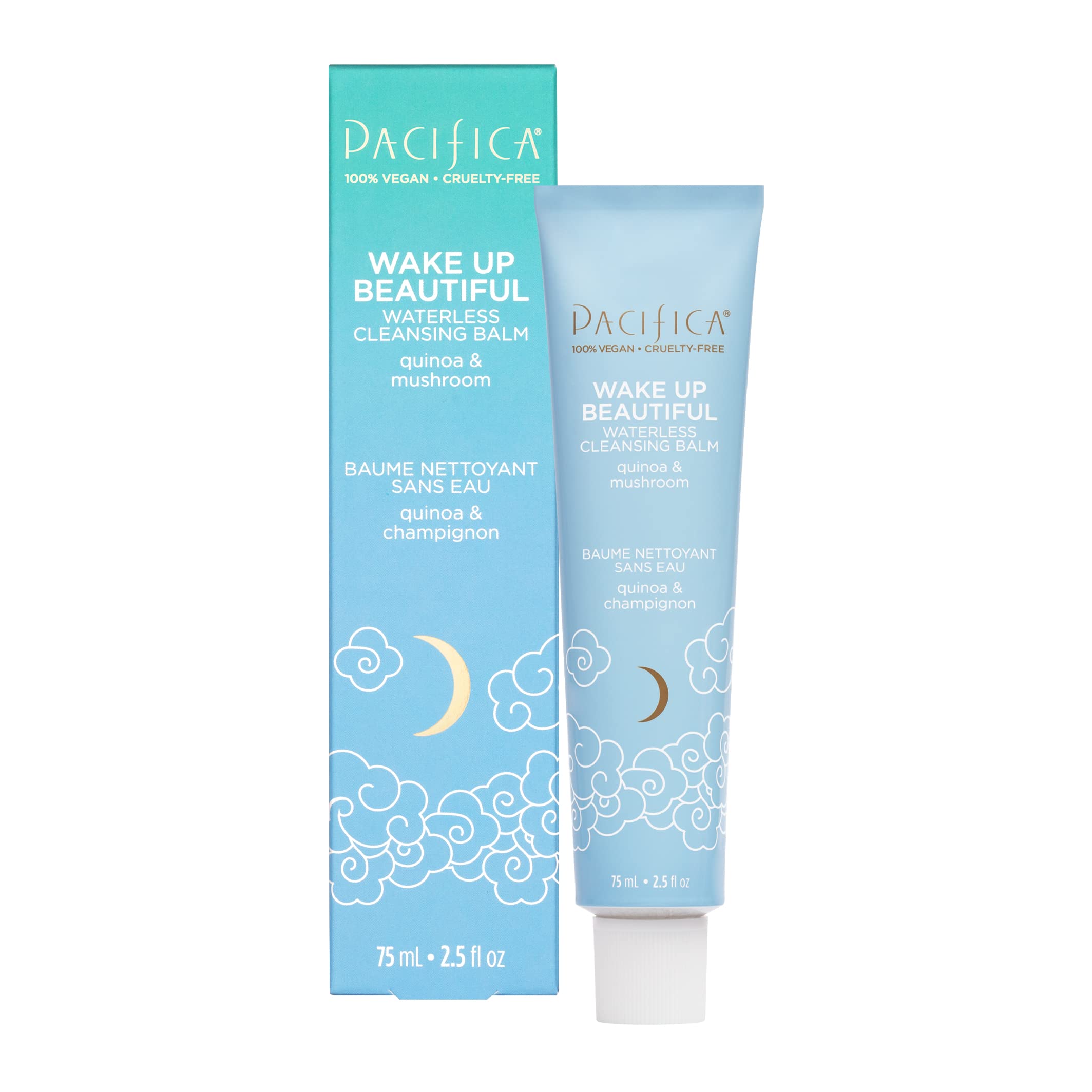 Pacifica Wake Up Beautiful Cleansing Balm & Makeup Remover - 2-in-1 Waterless Face Cleanser for Dry & Sensitive Skin, Hydrating No-Rinse Balm Dissolves Stubborn Makeup, 2.5oz - Pacifica Official Product View 2