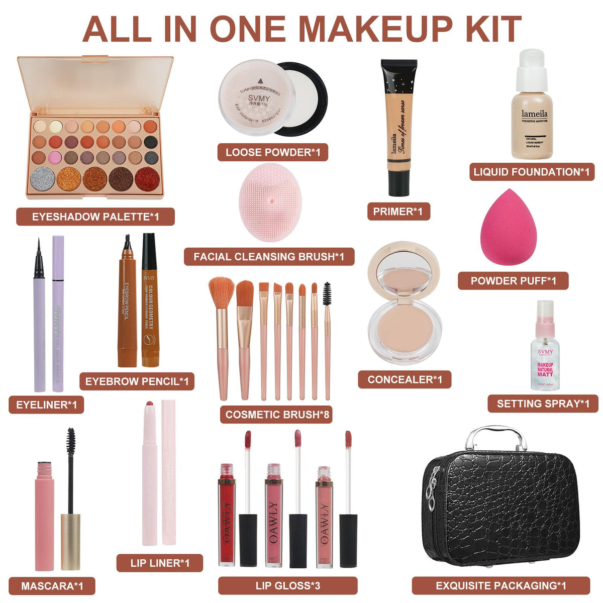 All in One Makeup Kit Professional 40 Color Eyeshadow - OAWLY Official Imagery - 3