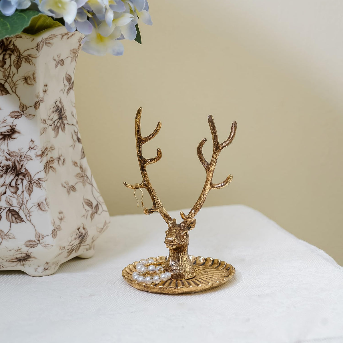 NIIKY HOME Vintage Jewelry Dish Tray Small Deer Ring Holder - NIKKY HOME Official Imagery - 5