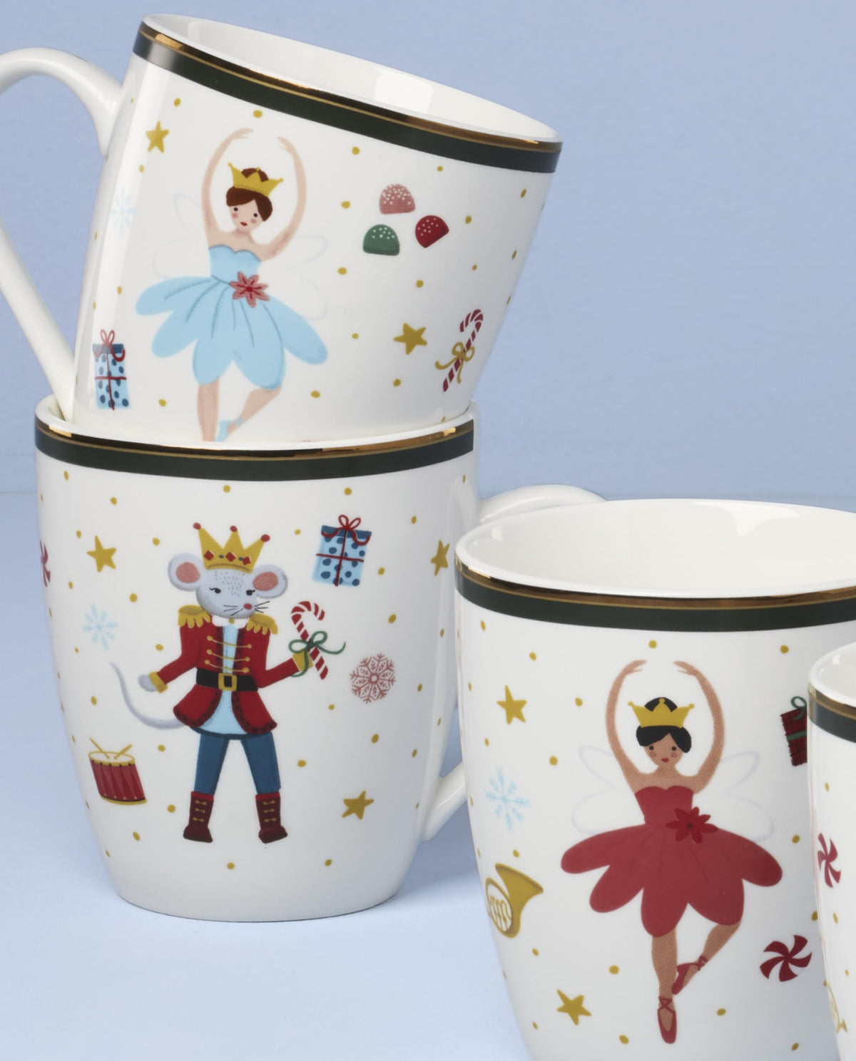 Lenox Nutcracker Ballet Christmas Porcelain Mug Set for 4 - Lenox Official Imagery - 5