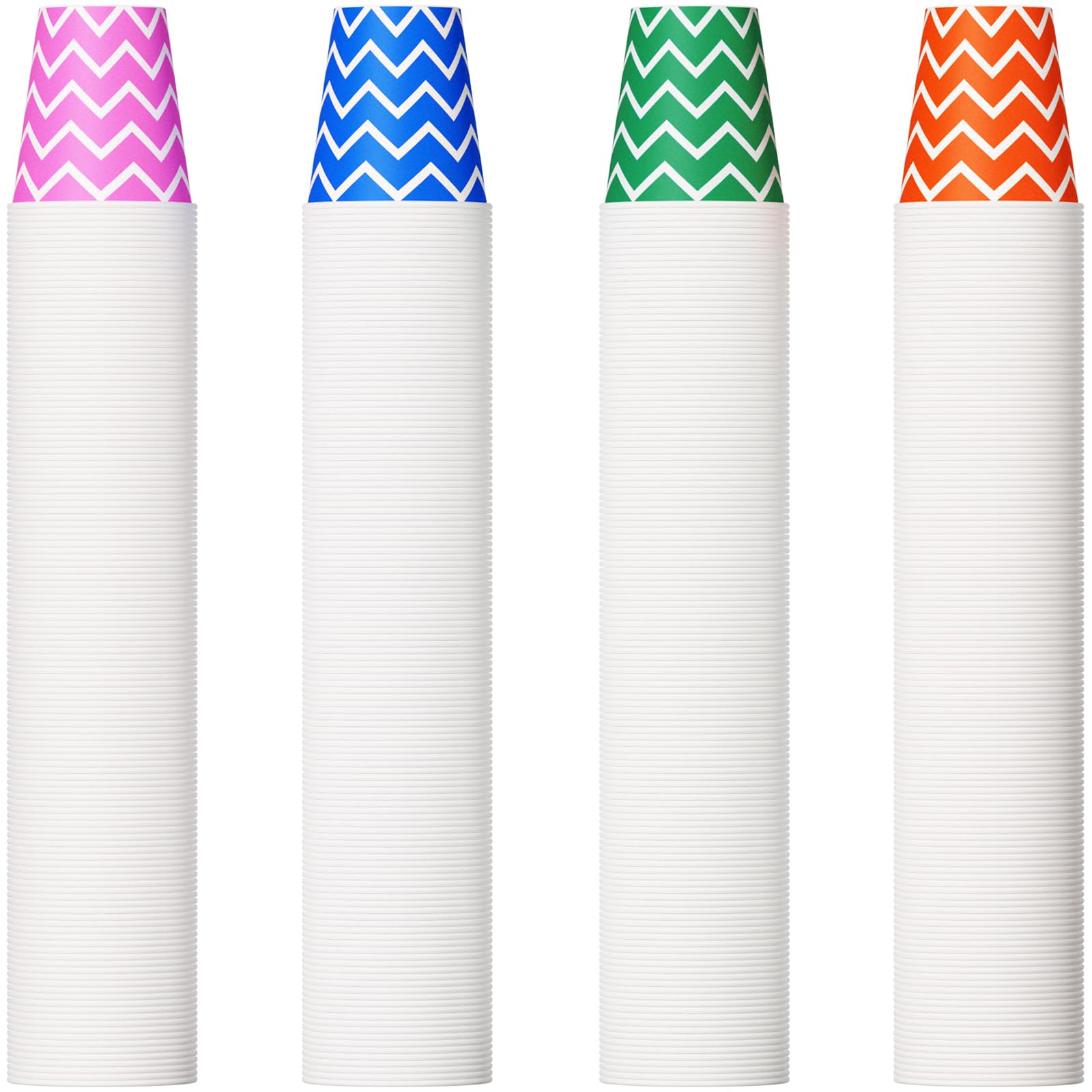 500 Pack 5oz Paper Cups, Multicolor Paper Disposable Cups, Small - Product Imagery