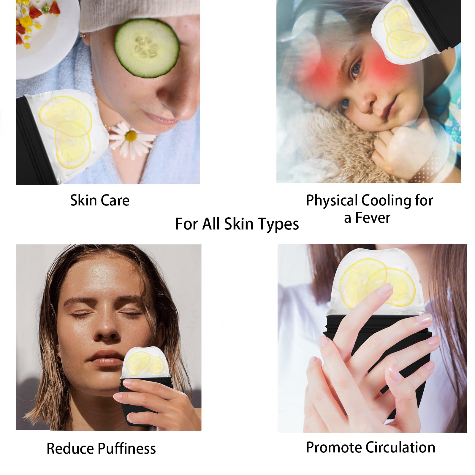Evmliy Ice Face Roller 2-Pack silicone facial massagers for cooling and soothing skin, shown with textured roller surfaces.