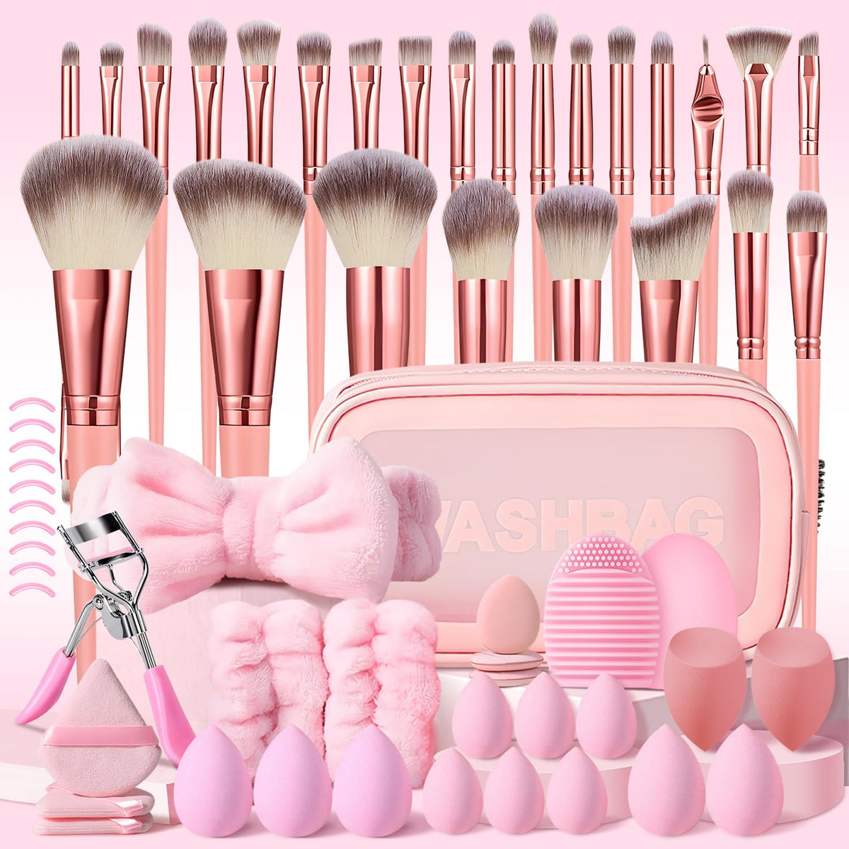 HGHDBT 42Pcs Brown Makeup Brushes Set Professional Premium - HGHDBT Official Imagery - 5