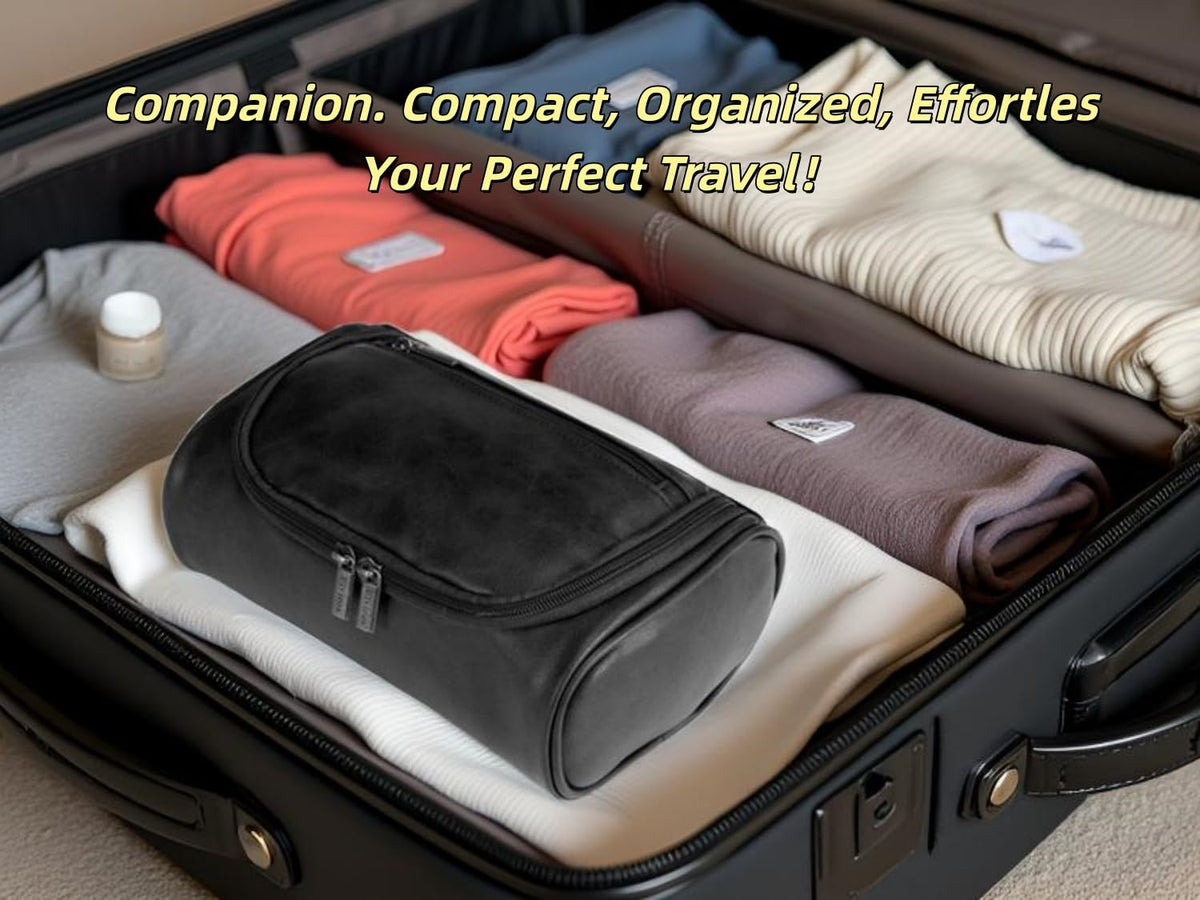 Personalized Small Toiletry Bag for Men Minimalist Travel - Shcnlery Official Imagery - 7