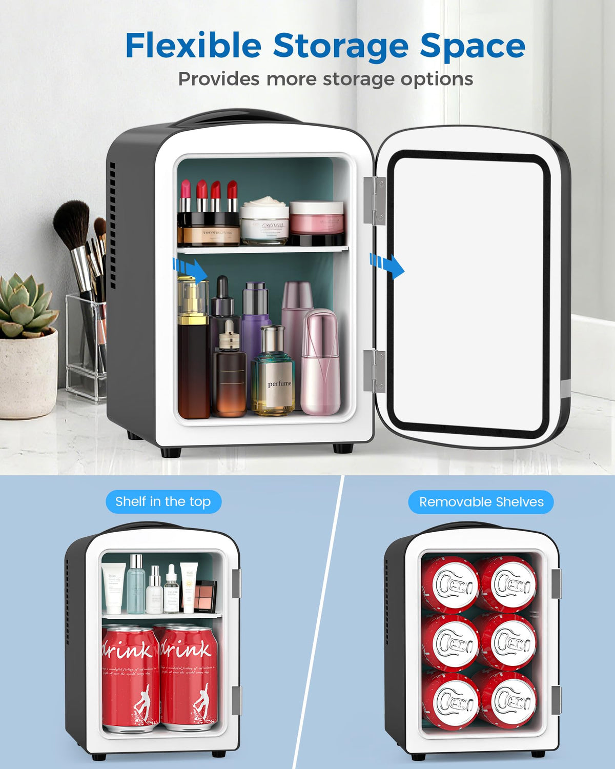 Electactic Mini Fridge 4L 6 Cans Cosmetic Fridge for Bedroom - Electactic Official Imagery - 5