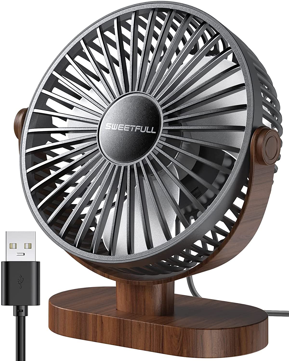 SWEETFULL Small USB Desk Fan, Desktop Table Fan, Quiet Office Min by SWEETFULL - Angle View 9