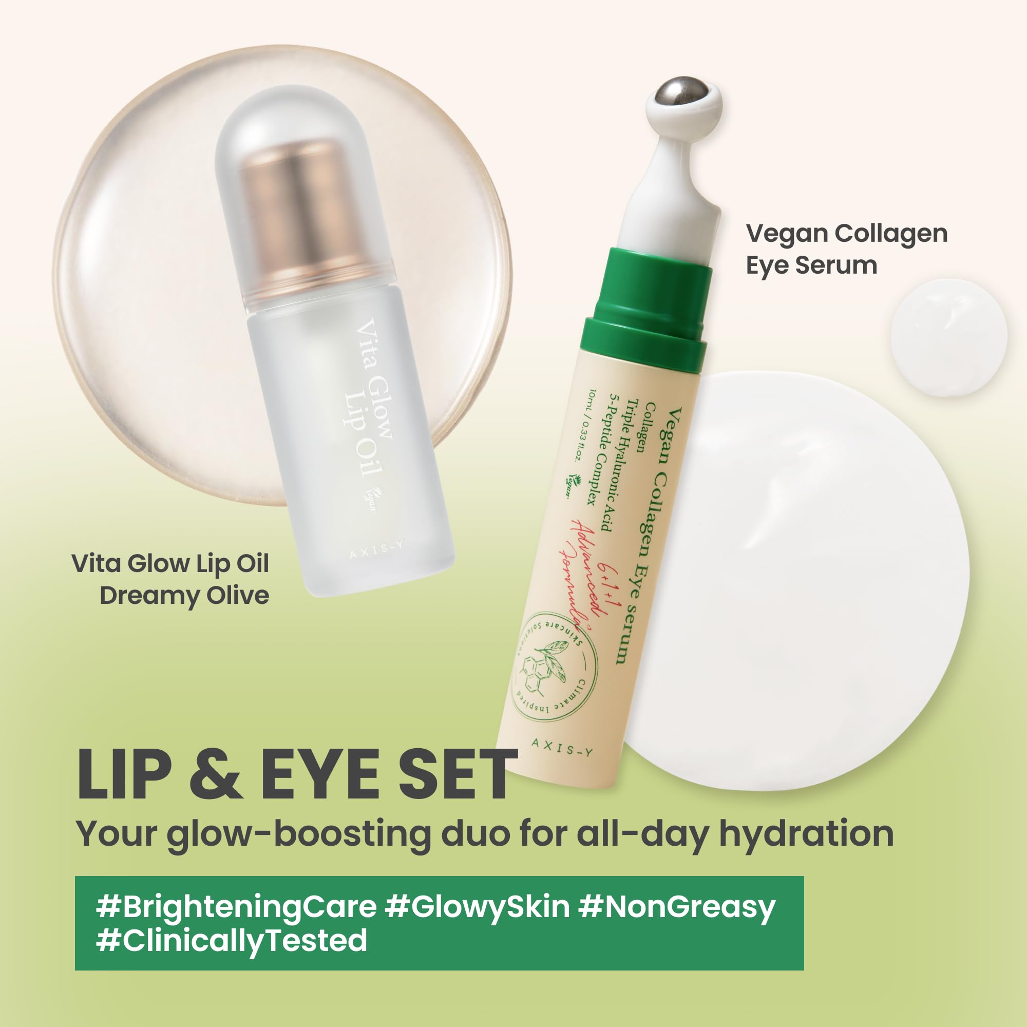 AXIS-Y Lip &amp; Eye Set – Vegan Eye Serum &amp; Vita Glow Lip - AXIS-Y