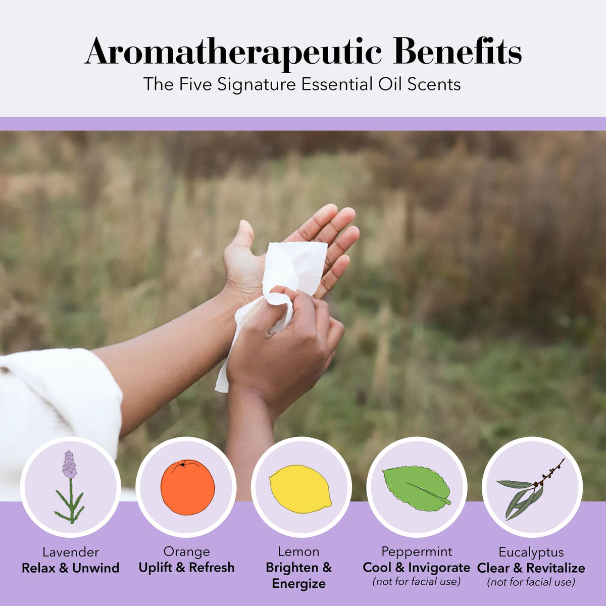 Herban Essentials Natural Wipes Towelettes Essential Oil 20 - Herban Essentials Official Imagery - 5