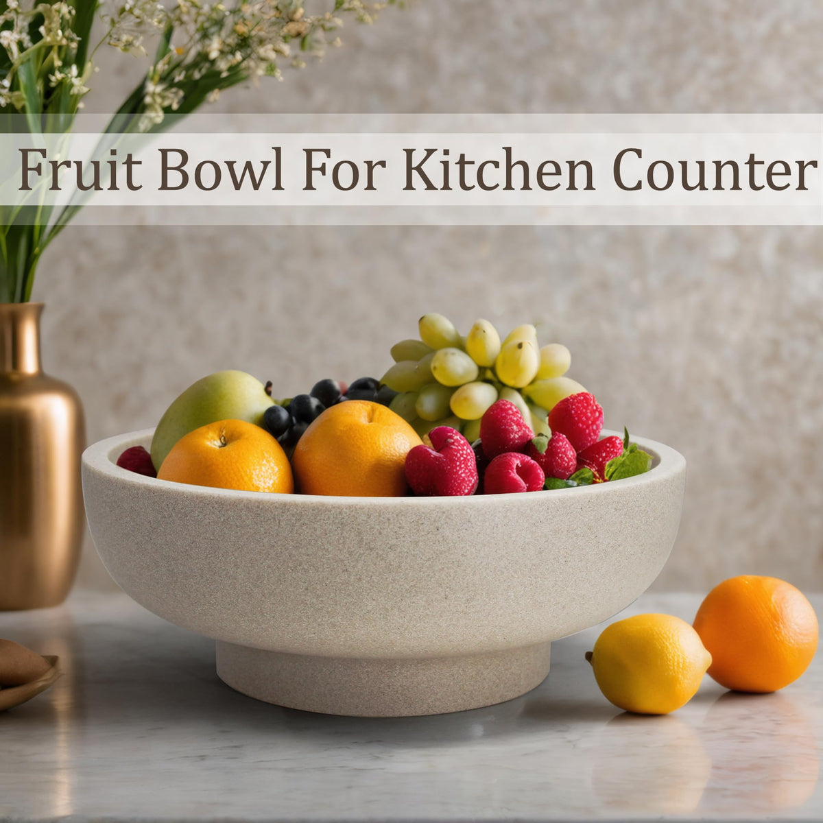 Decorative Bowl Large Fruit Bowl Sand Beige - LIN CHUAN Official Imagery - 6