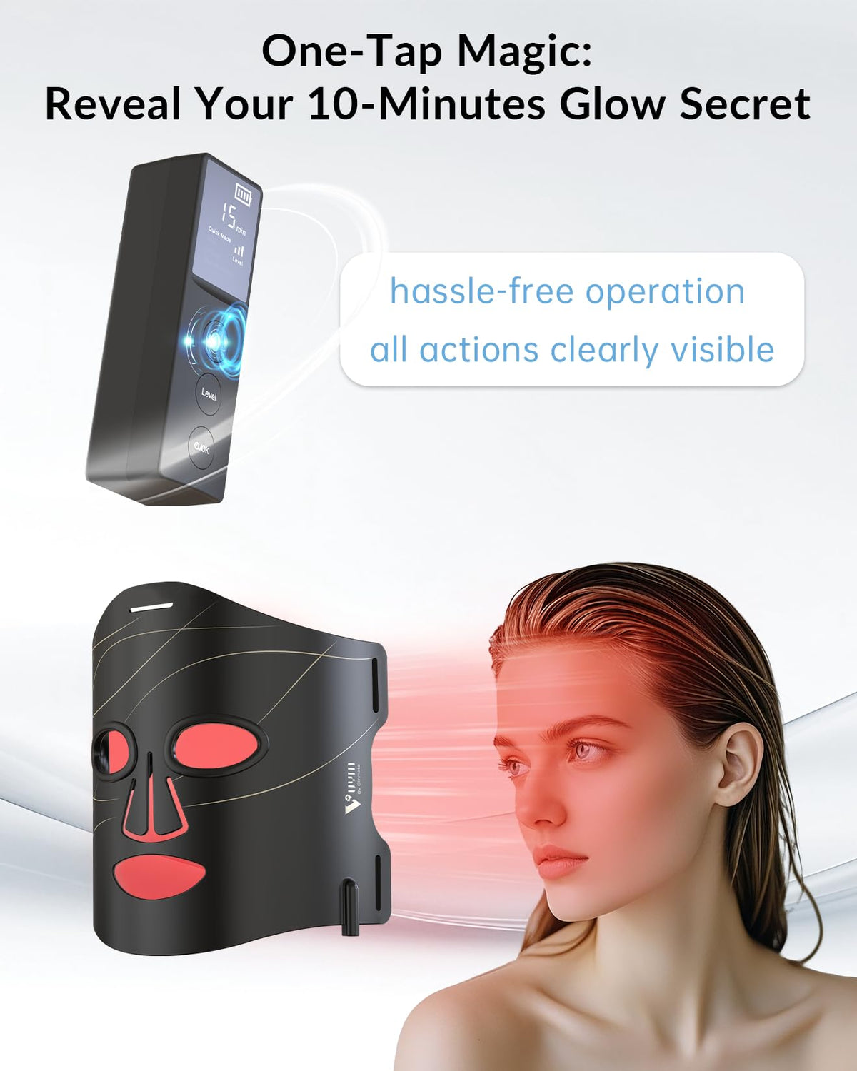 Infrared Red Light Therapy Mask for Face Skincare Device - V VYM By Clinmate Official Imagery - 7