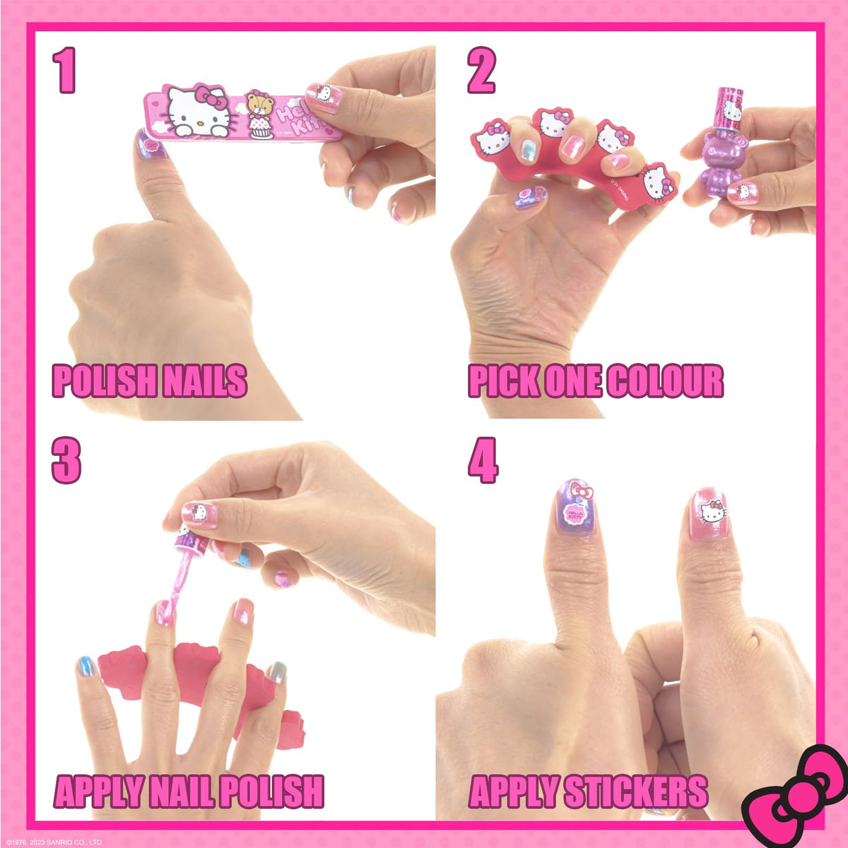 Hello Kitty Face Makeup Vanity Set with Light Up Mirror - Townley Girl Official Imagery - 8