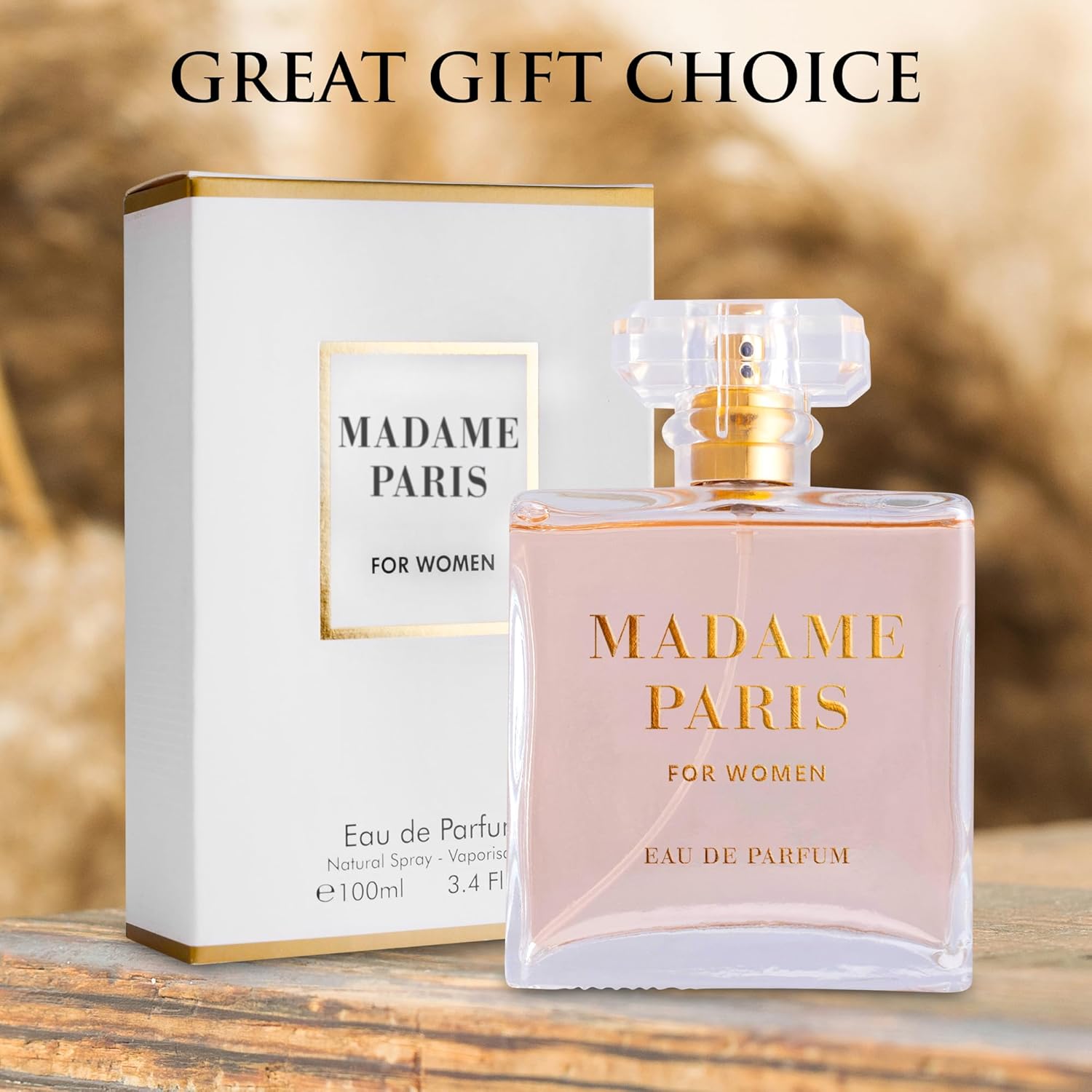 URBAN COLLECTION Madame Paris Eau De Parfum for Women, 3.4 oz, featuring a delicate floral fragrance in an elegant bottle