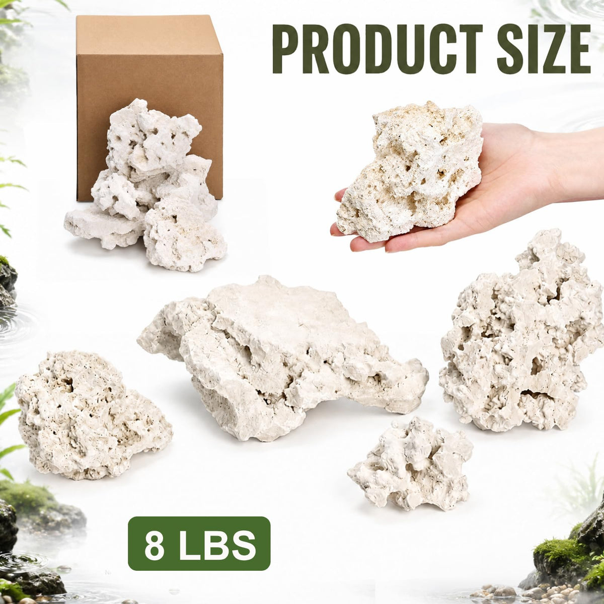 8 lbs Aquarium Holey Rocks White Coral Ornament for - Eorbow Official Imagery - 3