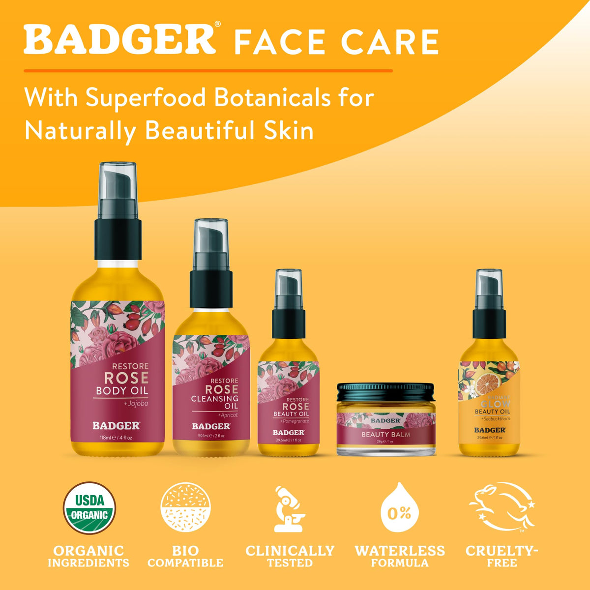 Badger Organic Seabuckthorn Face Oil Antioxidant Rich Vegan - Badger Official Imagery - 5