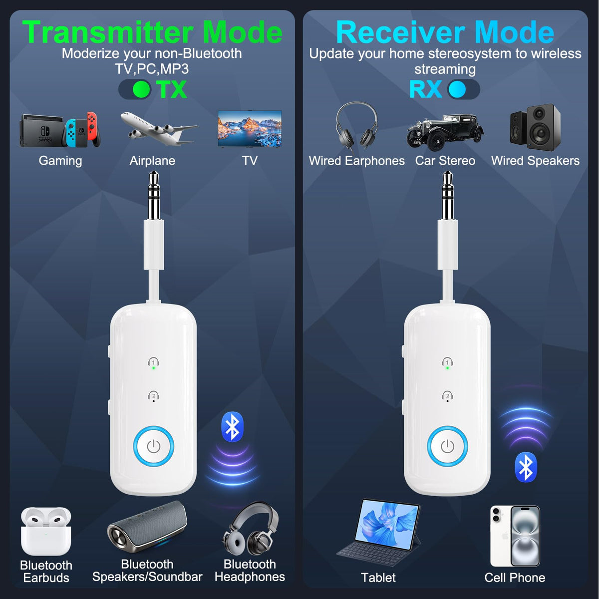 Premium Pro Bluetooth 5 4 Transmitter Receiver Airplane - LAICOMEIN Official Imagery - 3