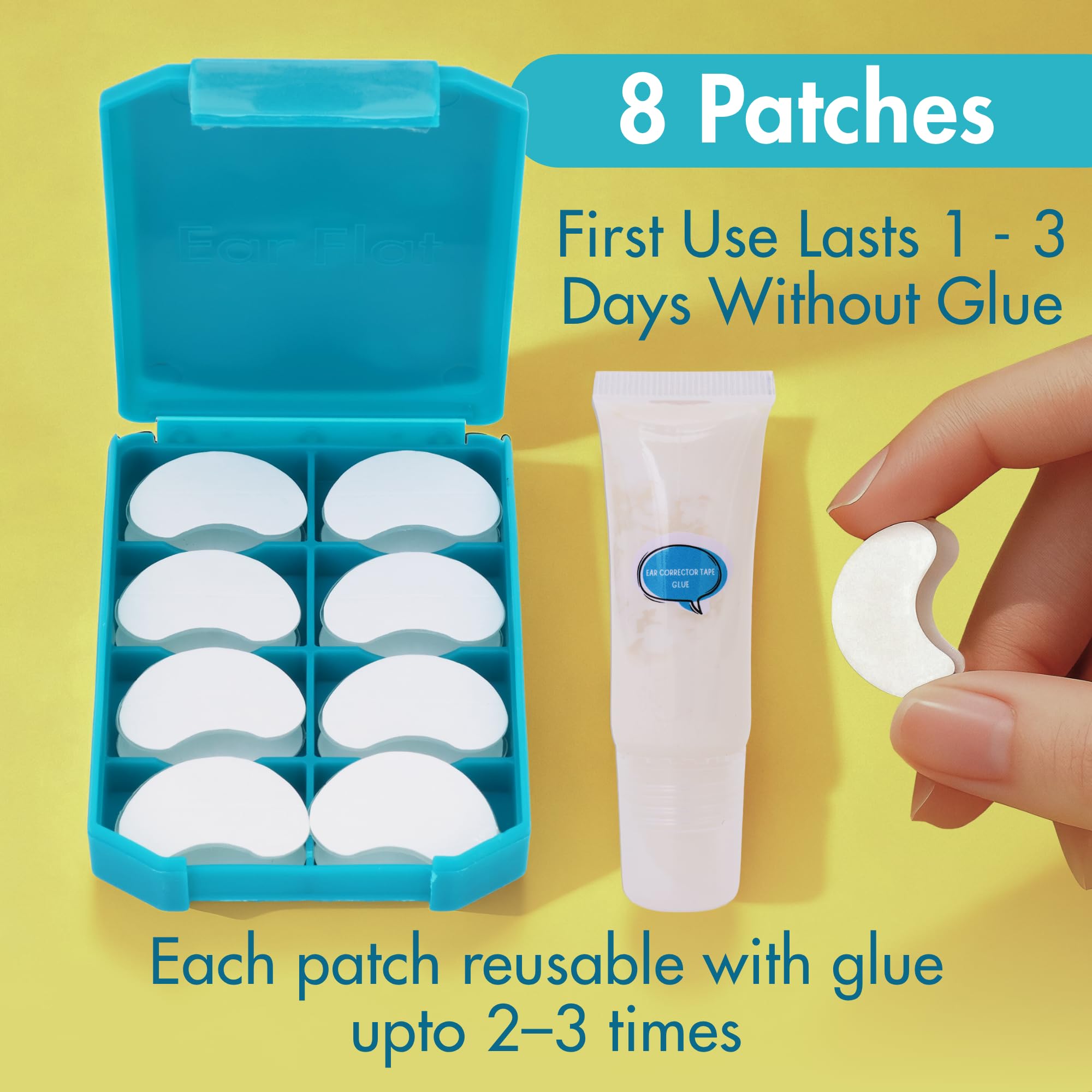 Reusable Cosmetic Ear Corrector glue Kit 8pcs Silicone Ear - 10 TO 6 PICKS Official Product Imagery - 7