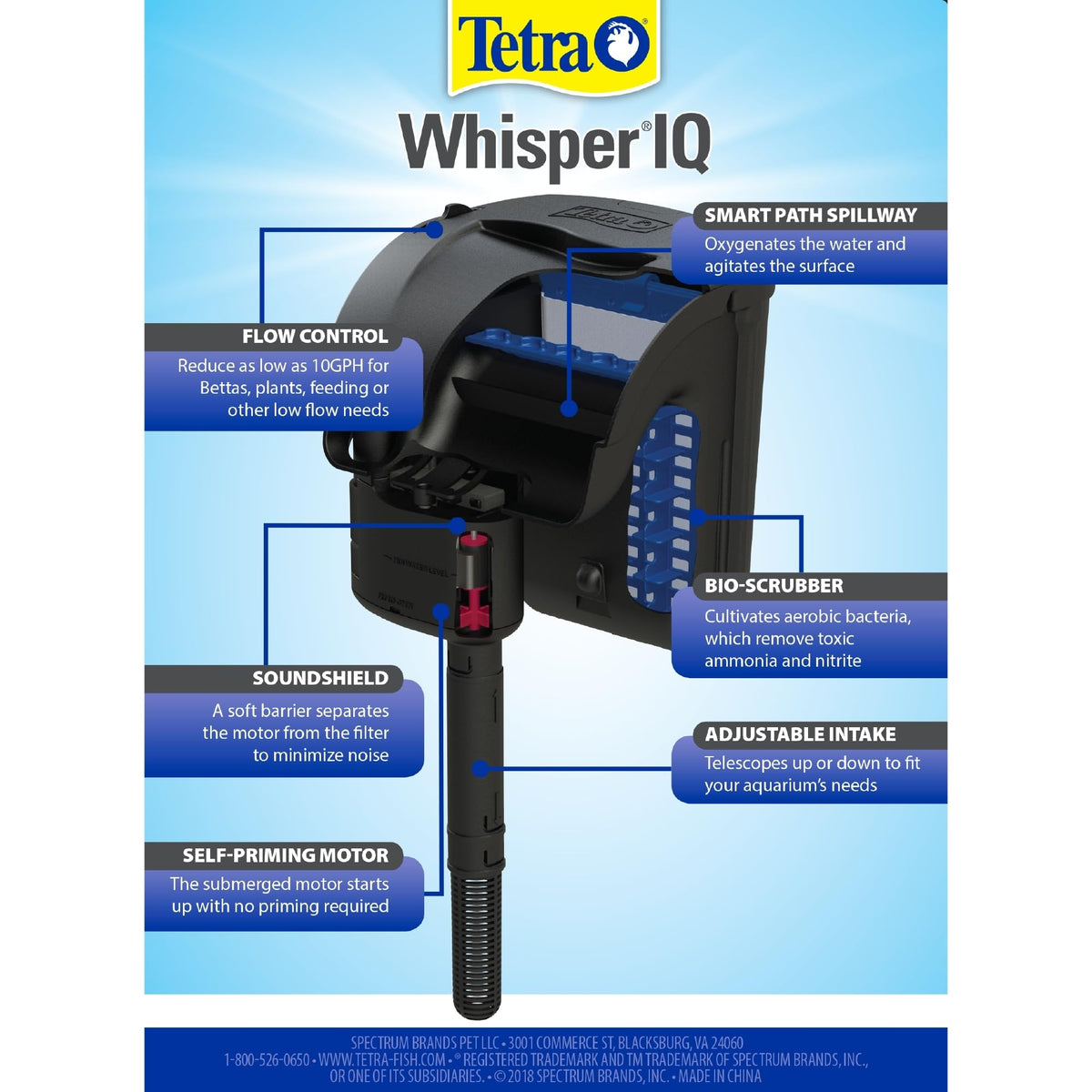 Tetra Whisper IQ Power Filter 175 GPH with Stay Clean - Tetra Official Imagery - 4